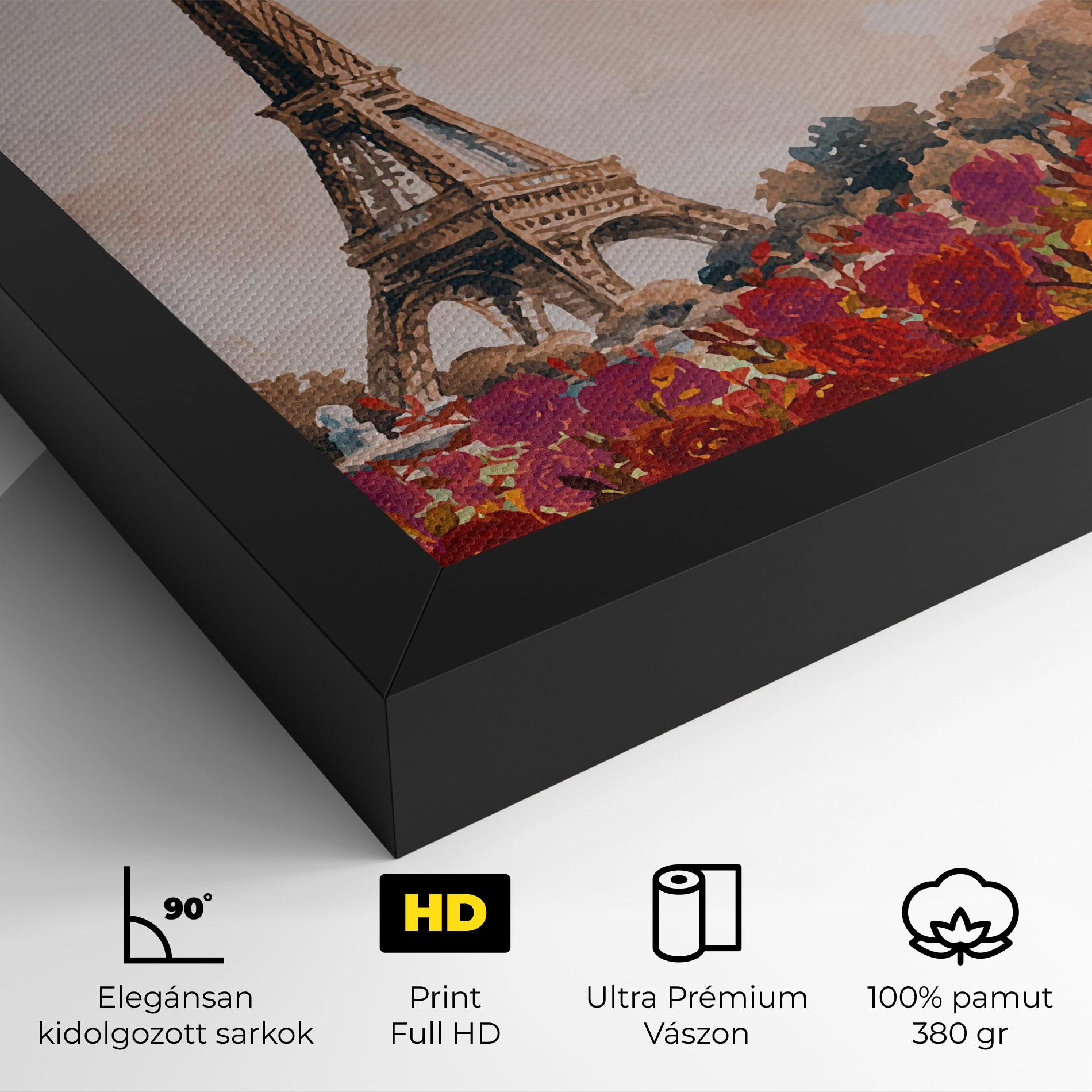 Vászonkép Eiffel Tower Roses mockup 4