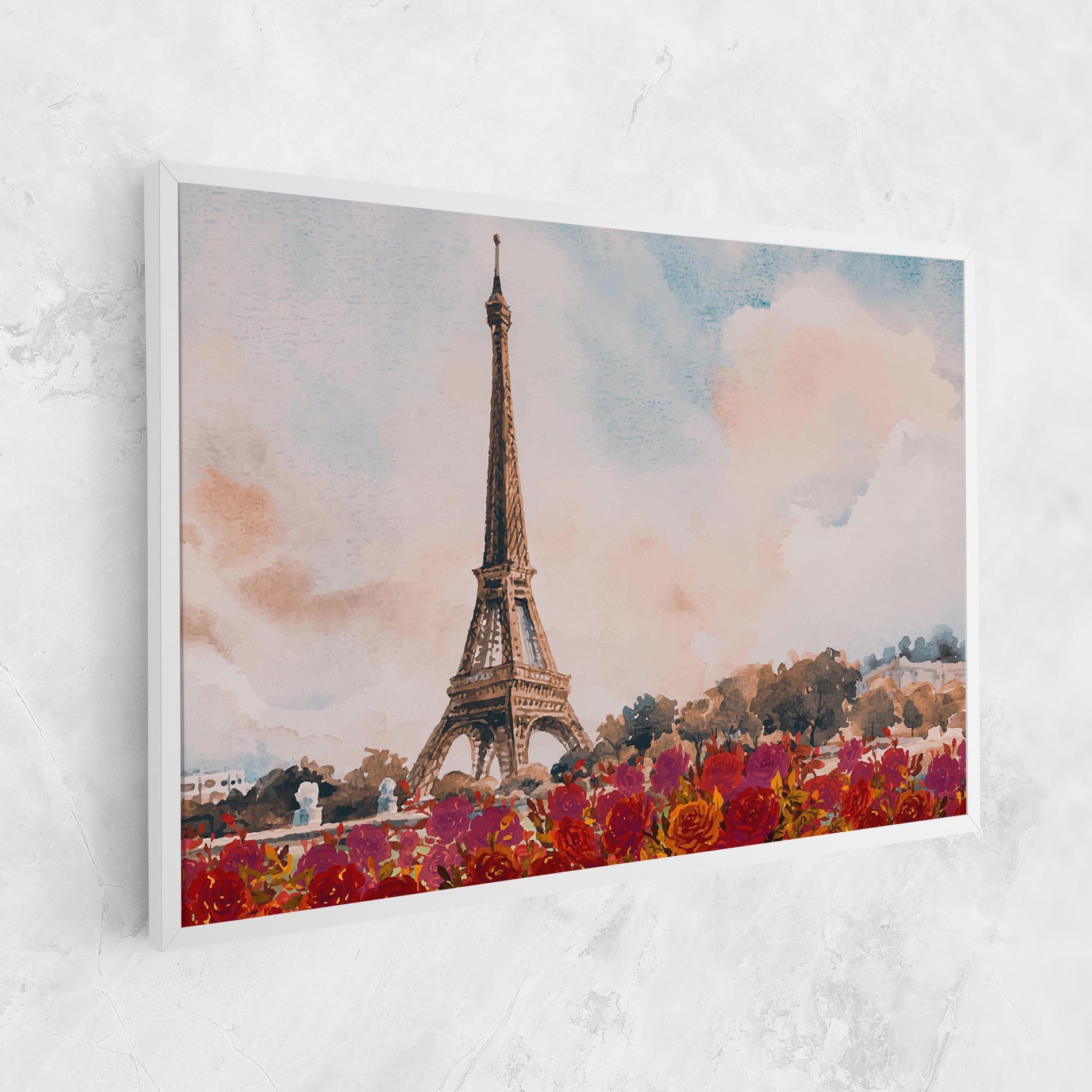 Vászonkép Eiffel Tower Roses mockup 1
