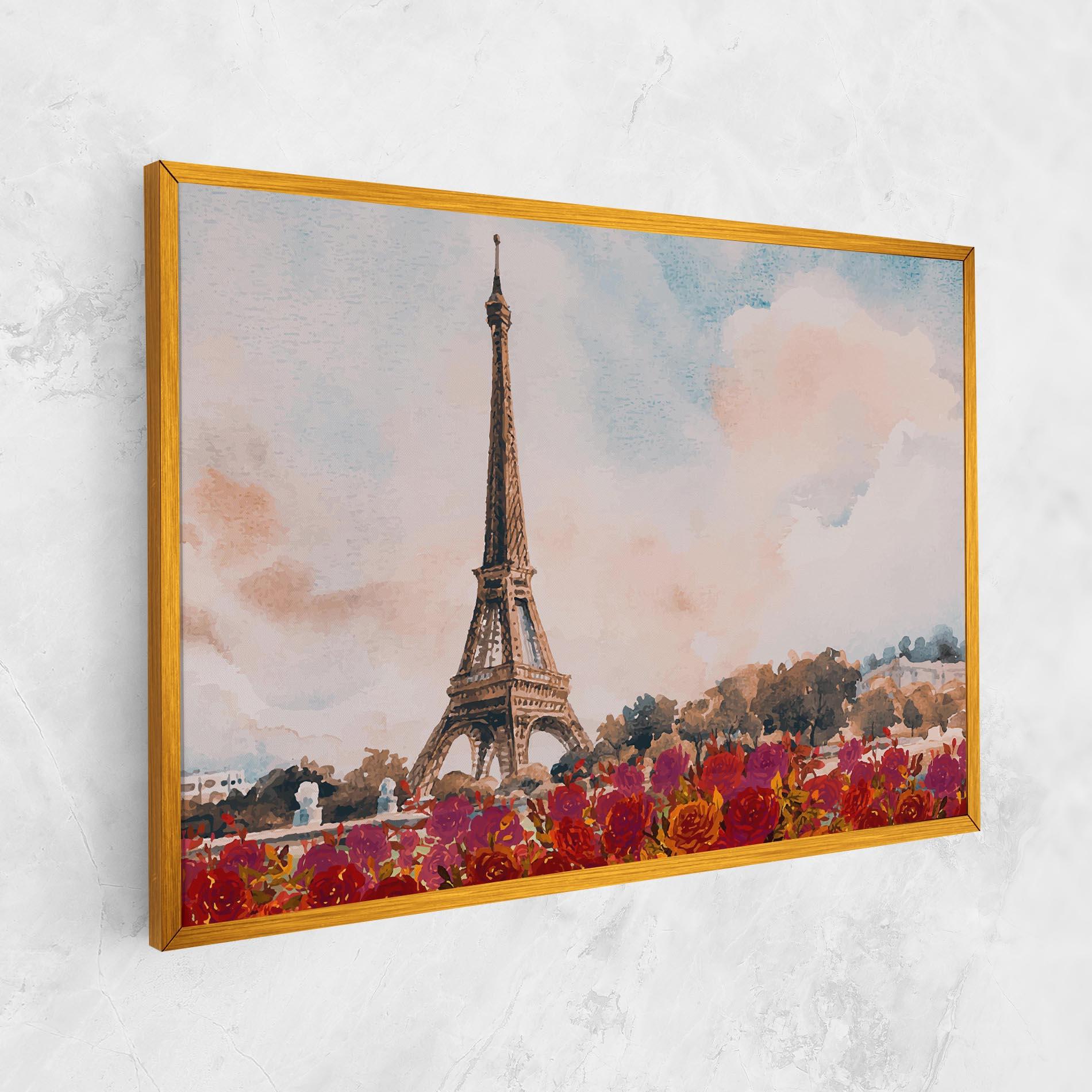 Vászonkép Eiffel Tower Roses mockup 1