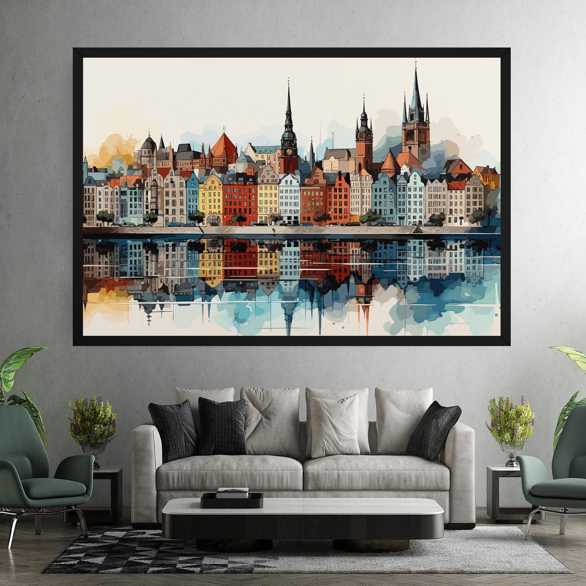 Vászonkép German Buildings mockup 7