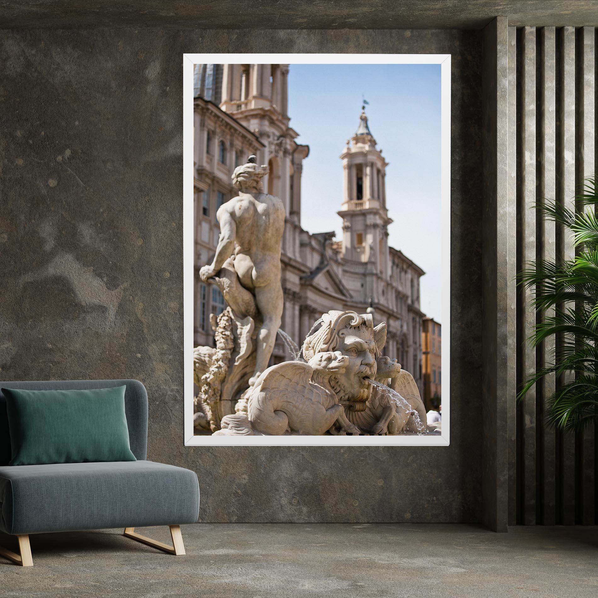 Vászonkép Baroque Statue Italy mockup 7
