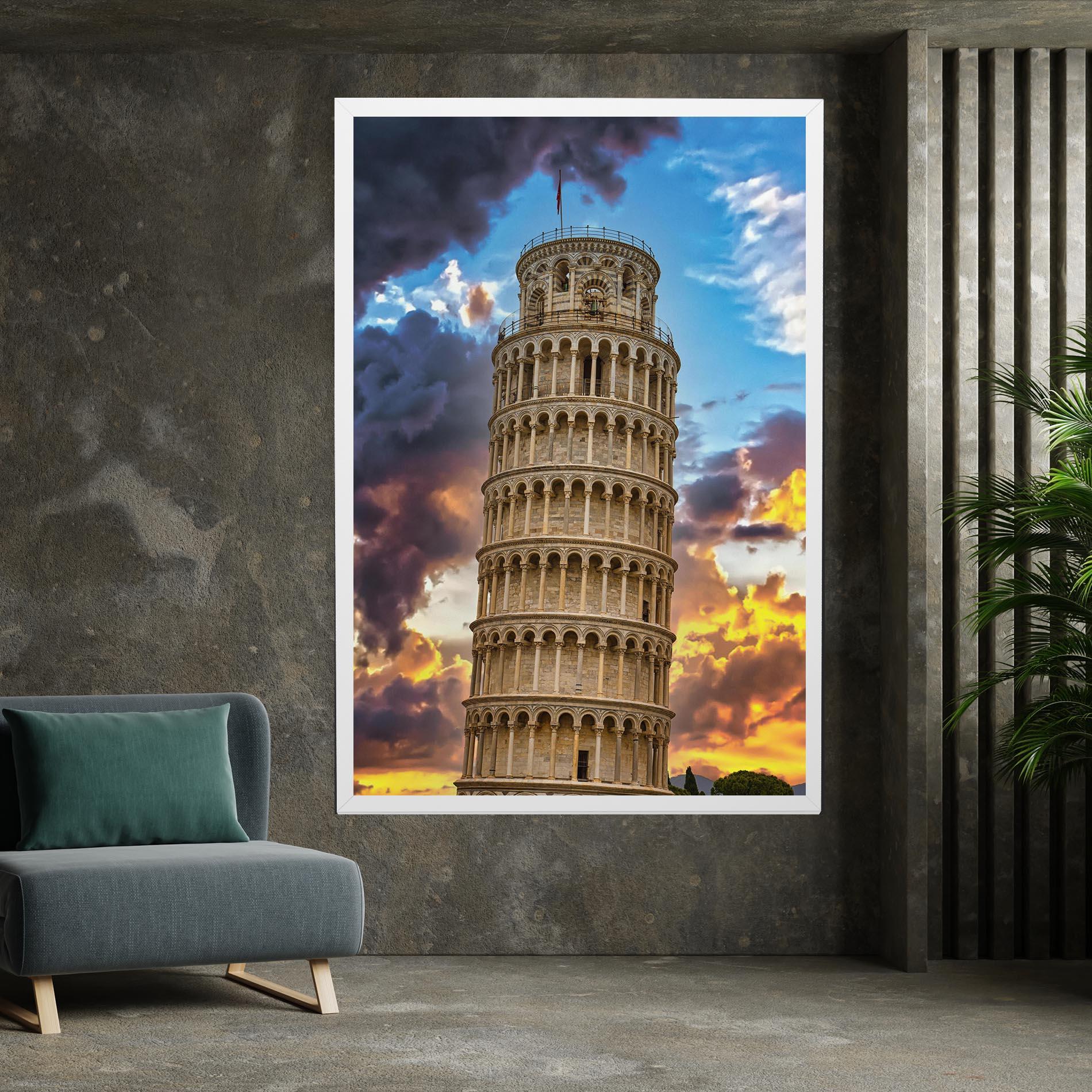 Vászonkép Tower Of Pisa Sunset mockup 7