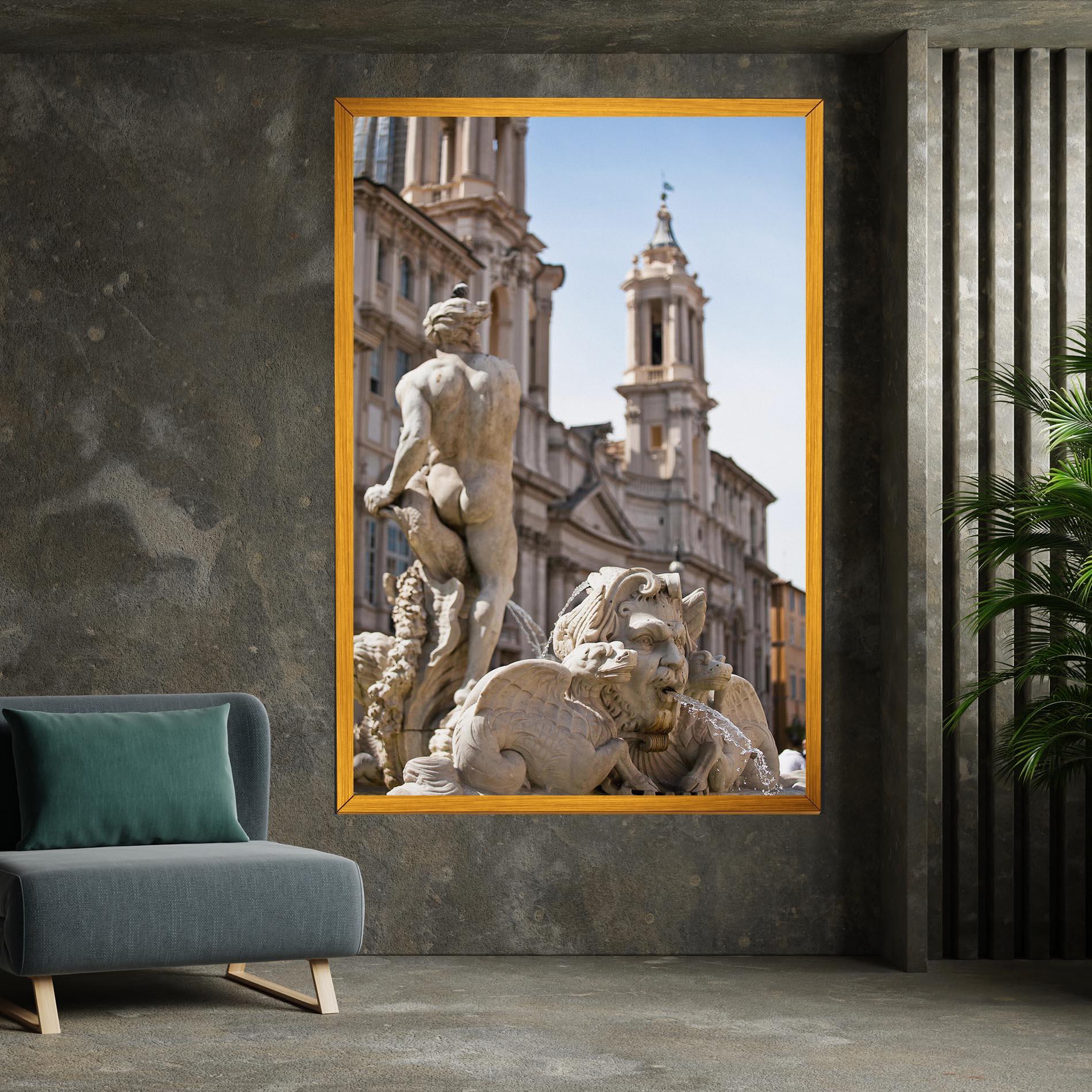 Vászonkép Baroque Statue Italy mockup 7