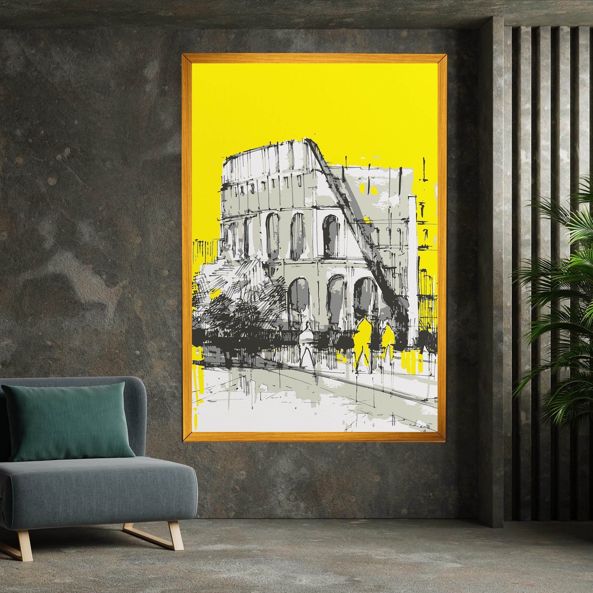 Vászonkép Yellow Colosseum mockup 7