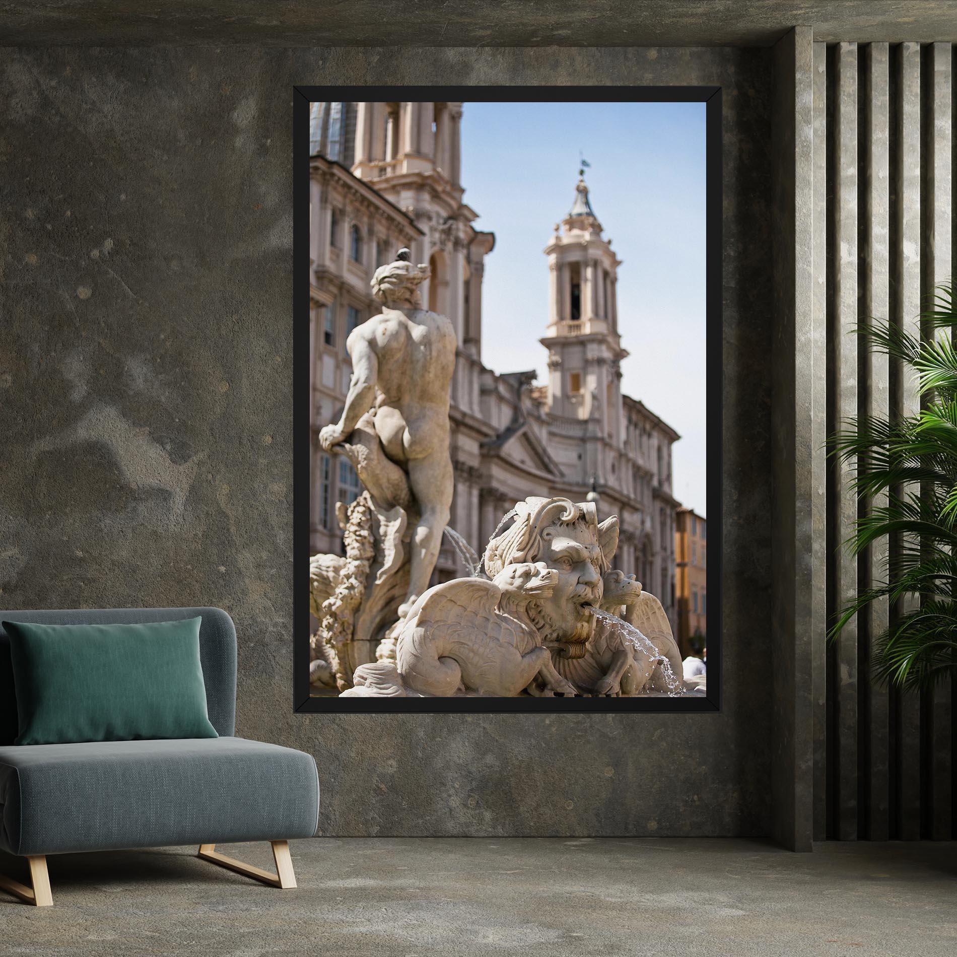 Vászonkép Baroque Statue Italy mockup 7