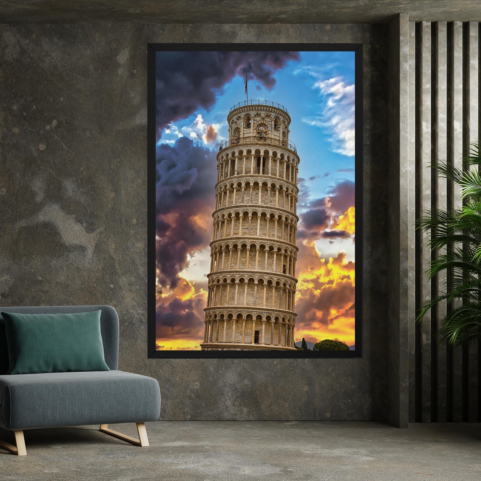 Vászonkép Tower Of Pisa Sunset mockup 7