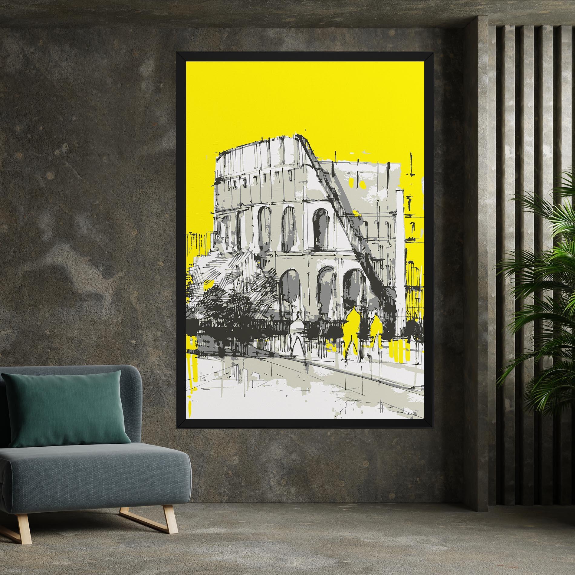 Vászonkép Yellow Colosseum mockup 7