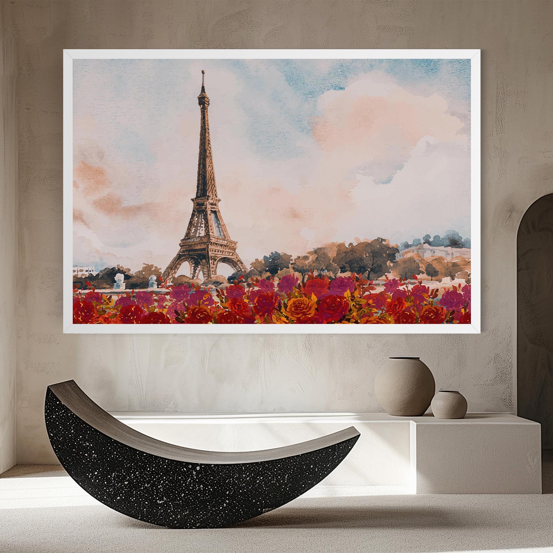 Vászonkép Eiffel Tower Roses mockup 8