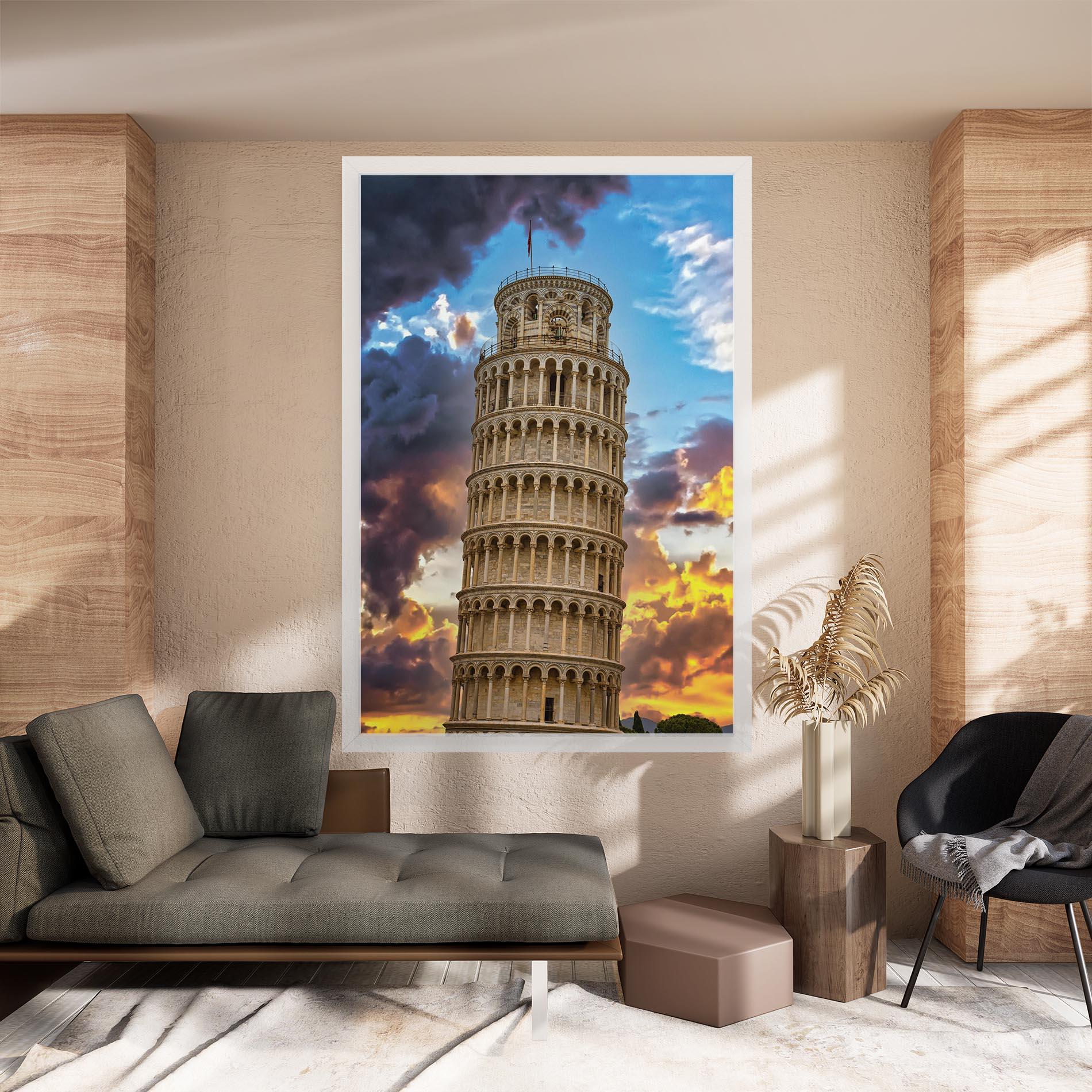 Vászonkép Tower Of Pisa Sunset mockup 8
