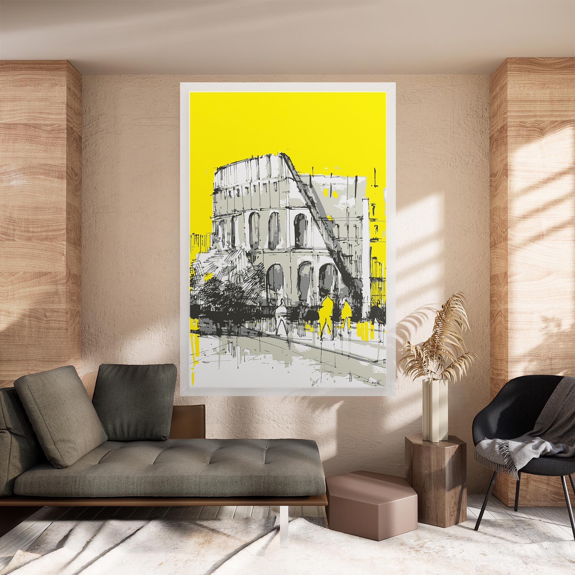 Vászonkép Yellow Colosseum mockup 8