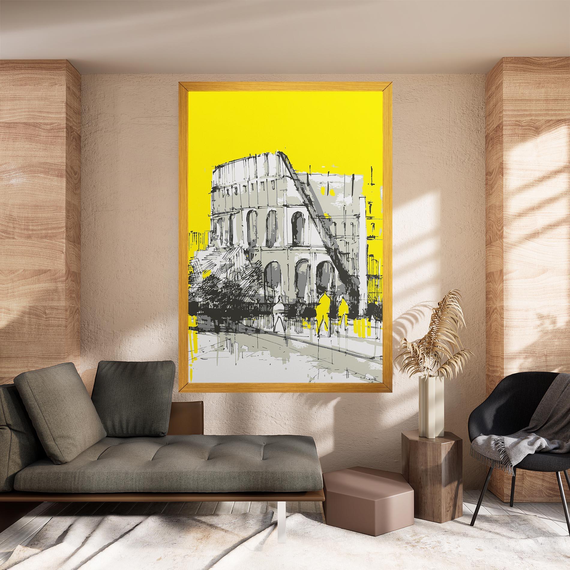 Vászonkép Yellow Colosseum mockup 8