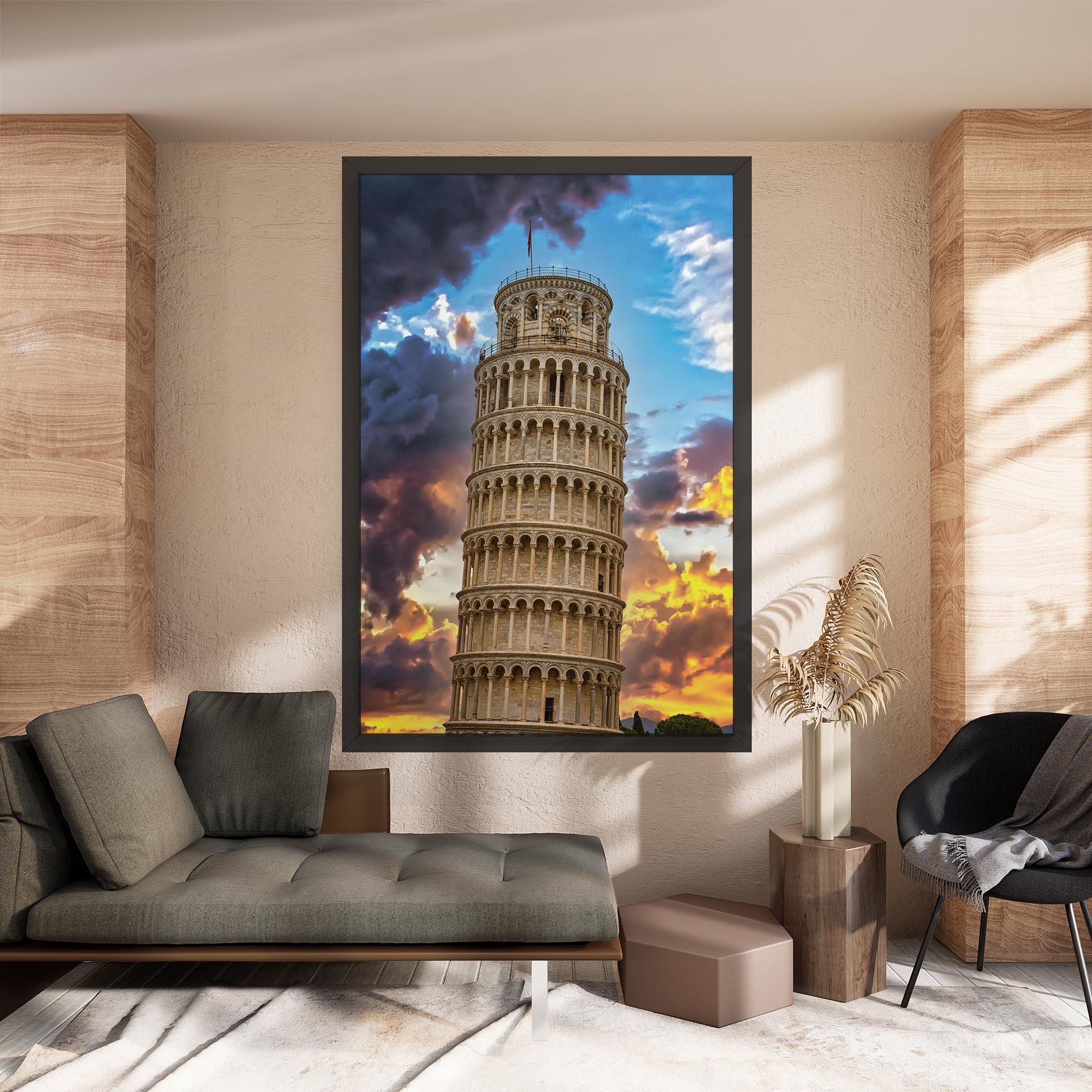 Vászonkép Tower Of Pisa Sunset mockup 8