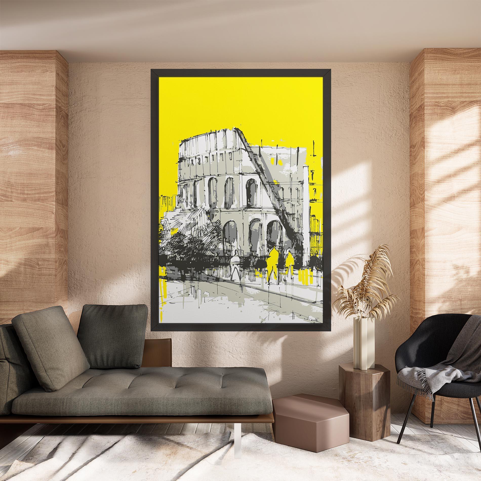 Vászonkép Yellow Colosseum mockup 8