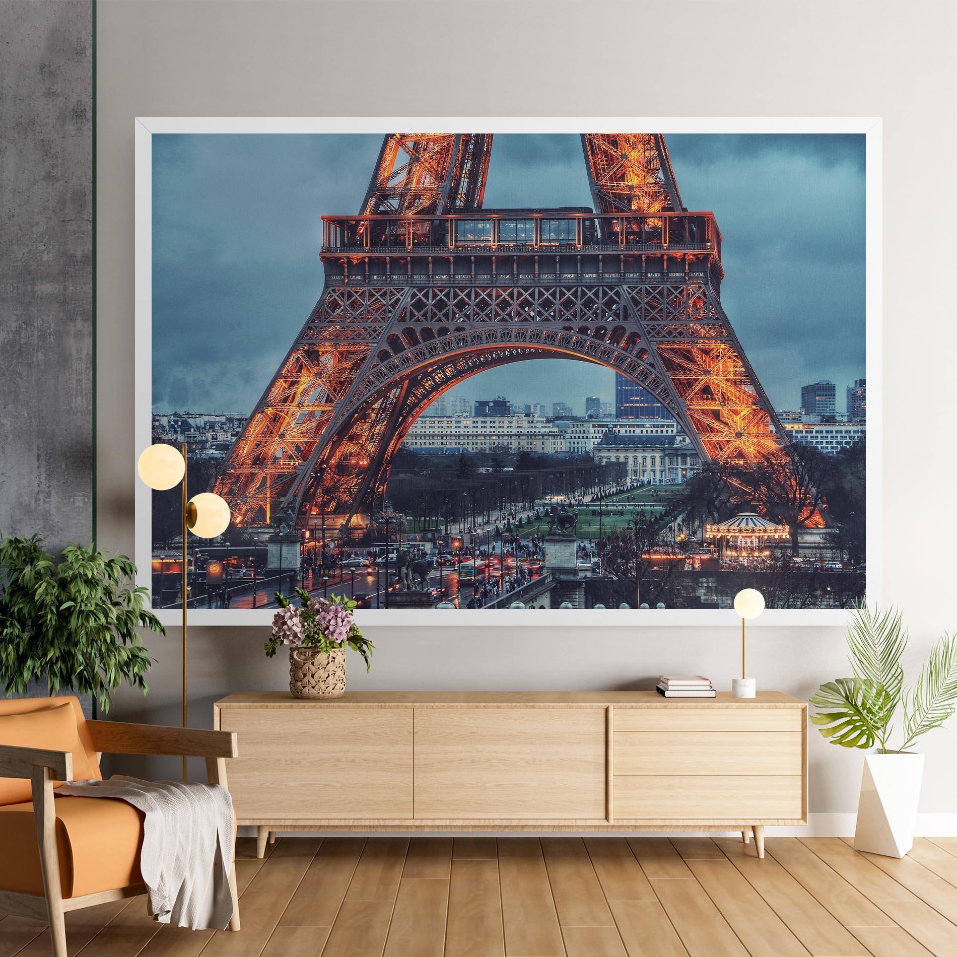 Vászonkép Eiffel Tower Lights mockup 9