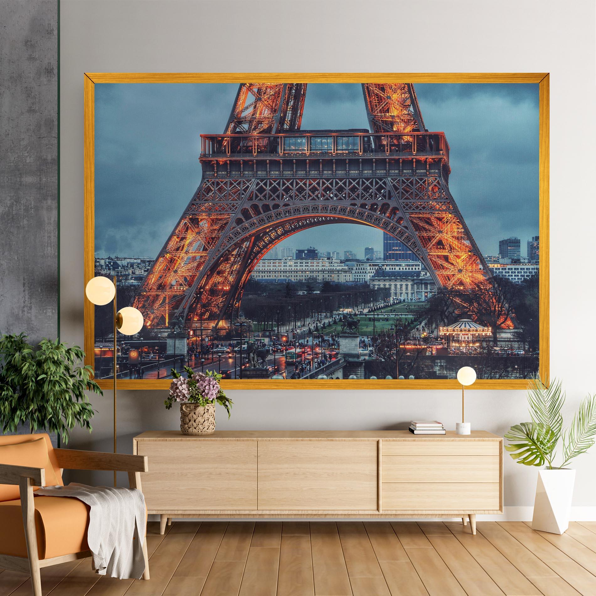 Vászonkép Eiffel Tower Lights mockup 9
