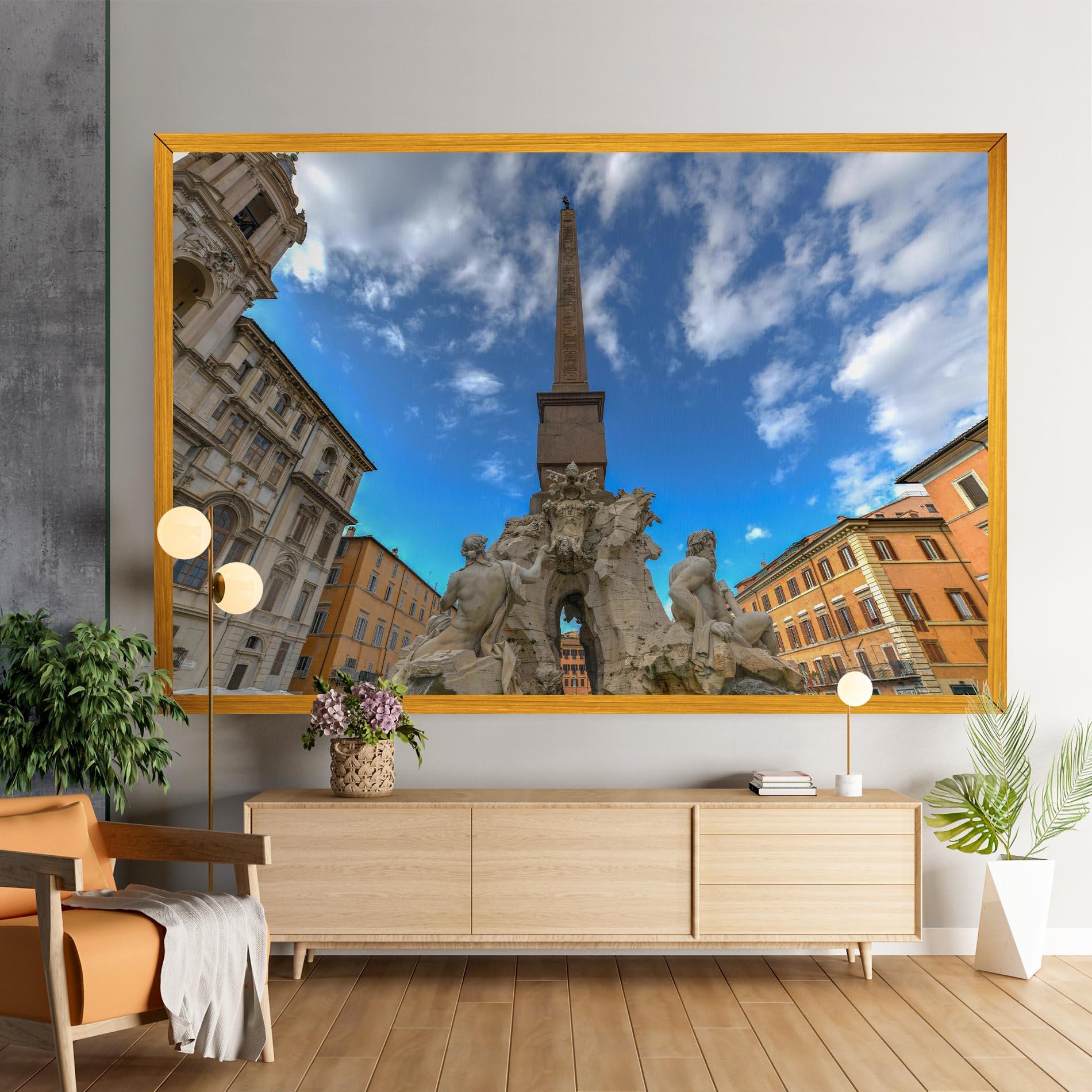 Vászonkép Piazza Navona Italy mockup 9
