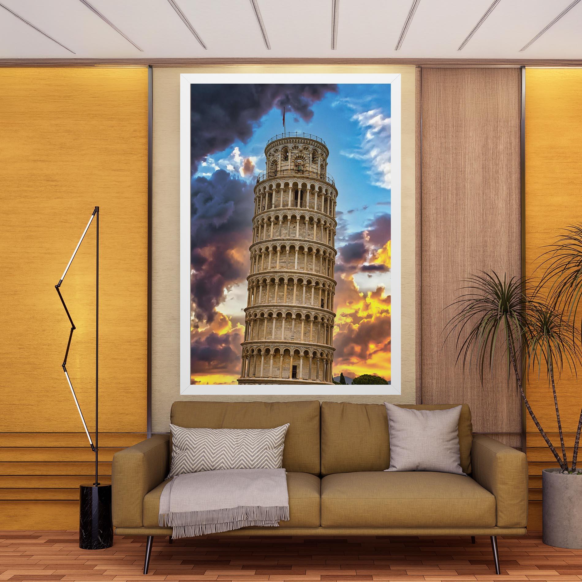 Vászonkép Tower Of Pisa Sunset mockup 9
