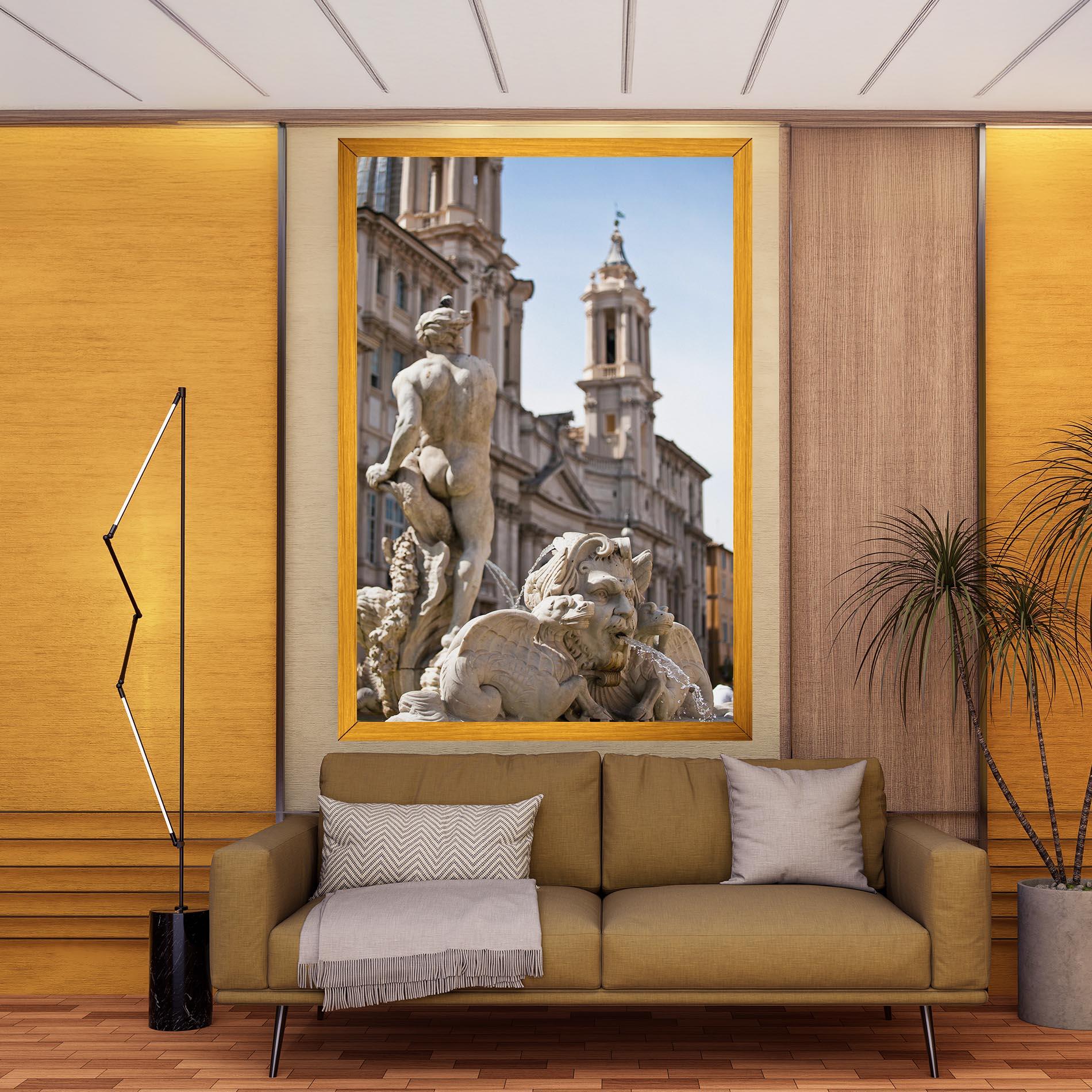 Vászonkép Baroque Statue Italy mockup 9