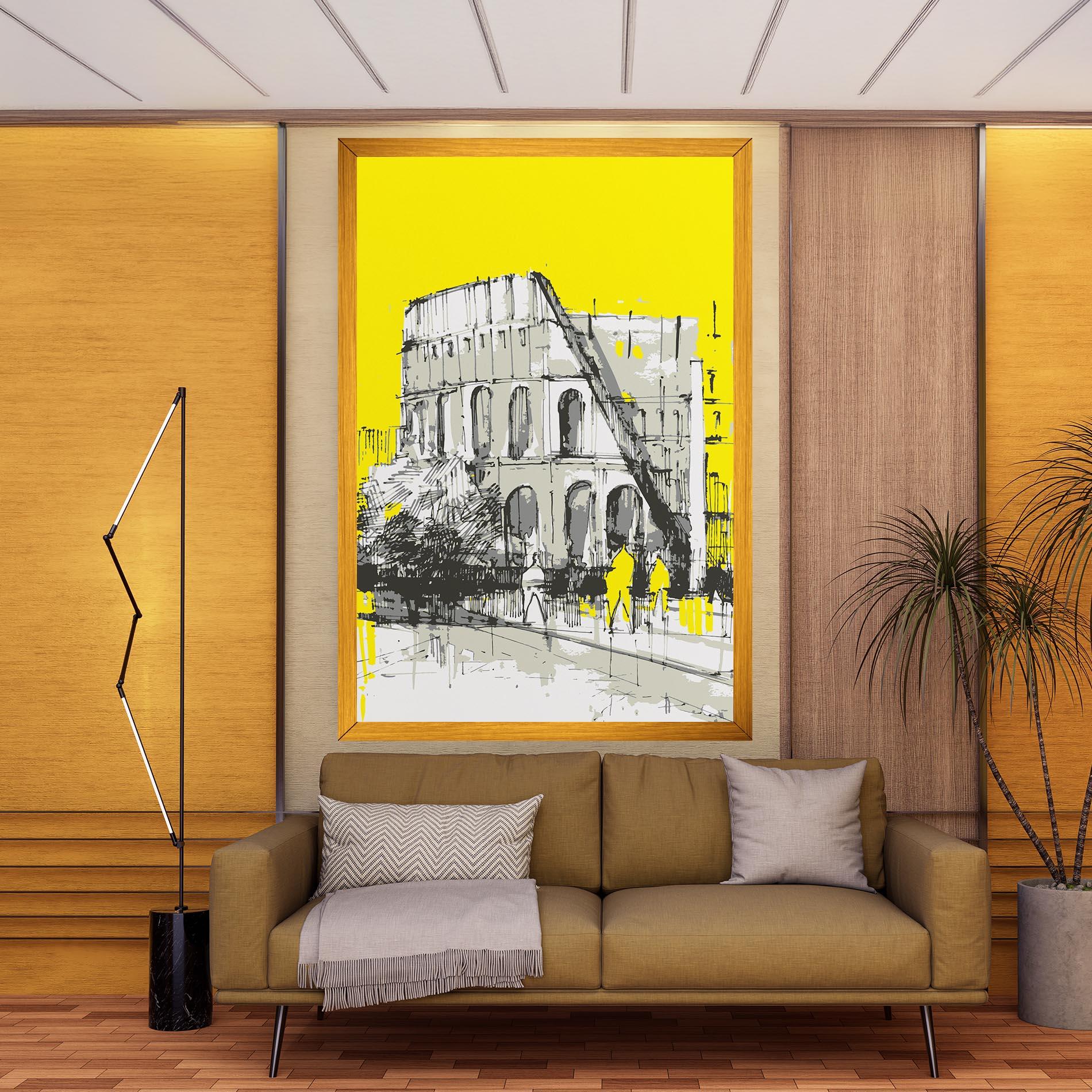 Vászonkép Yellow Colosseum mockup 9