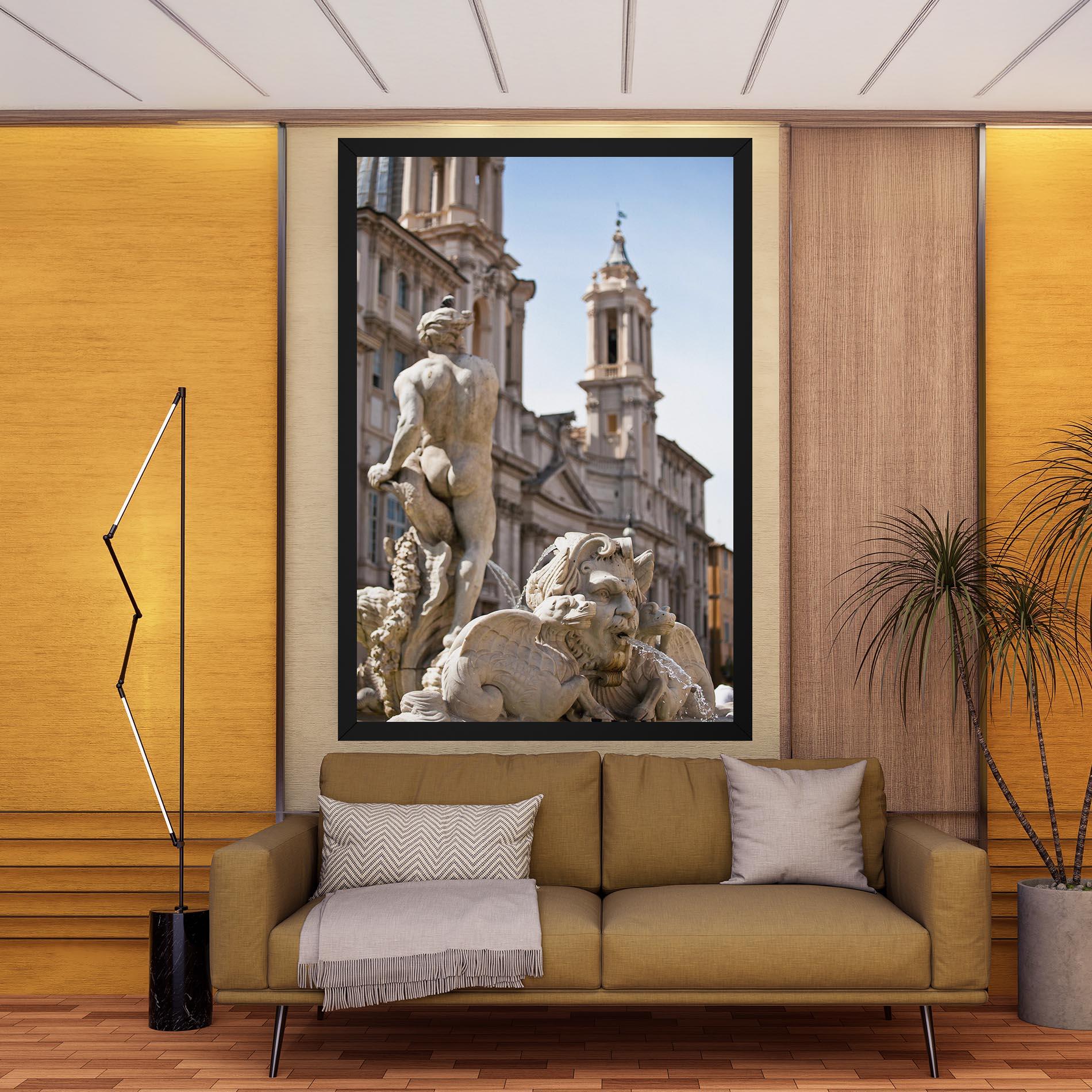 Vászonkép Baroque Statue Italy mockup 9