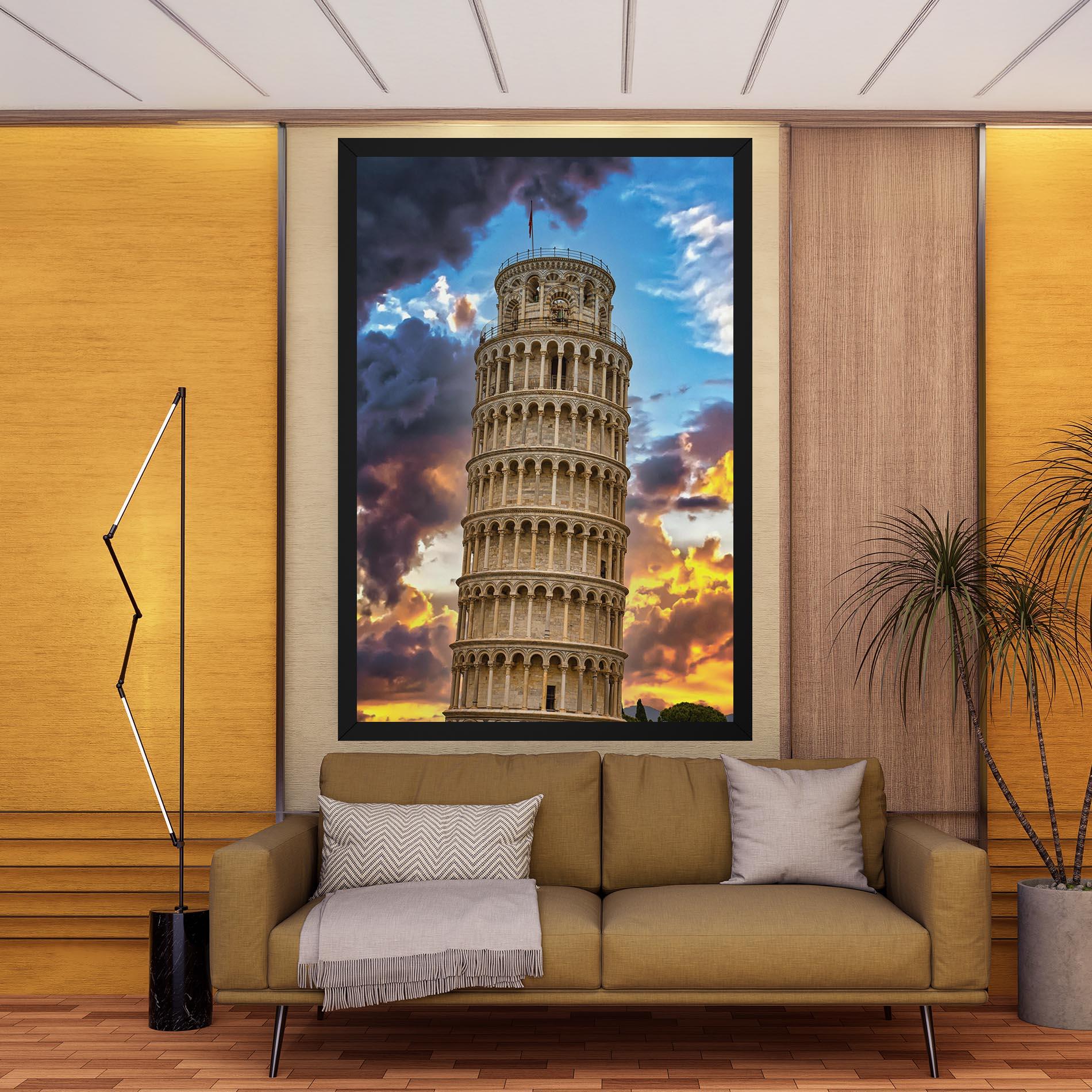 Vászonkép Tower Of Pisa Sunset mockup 9