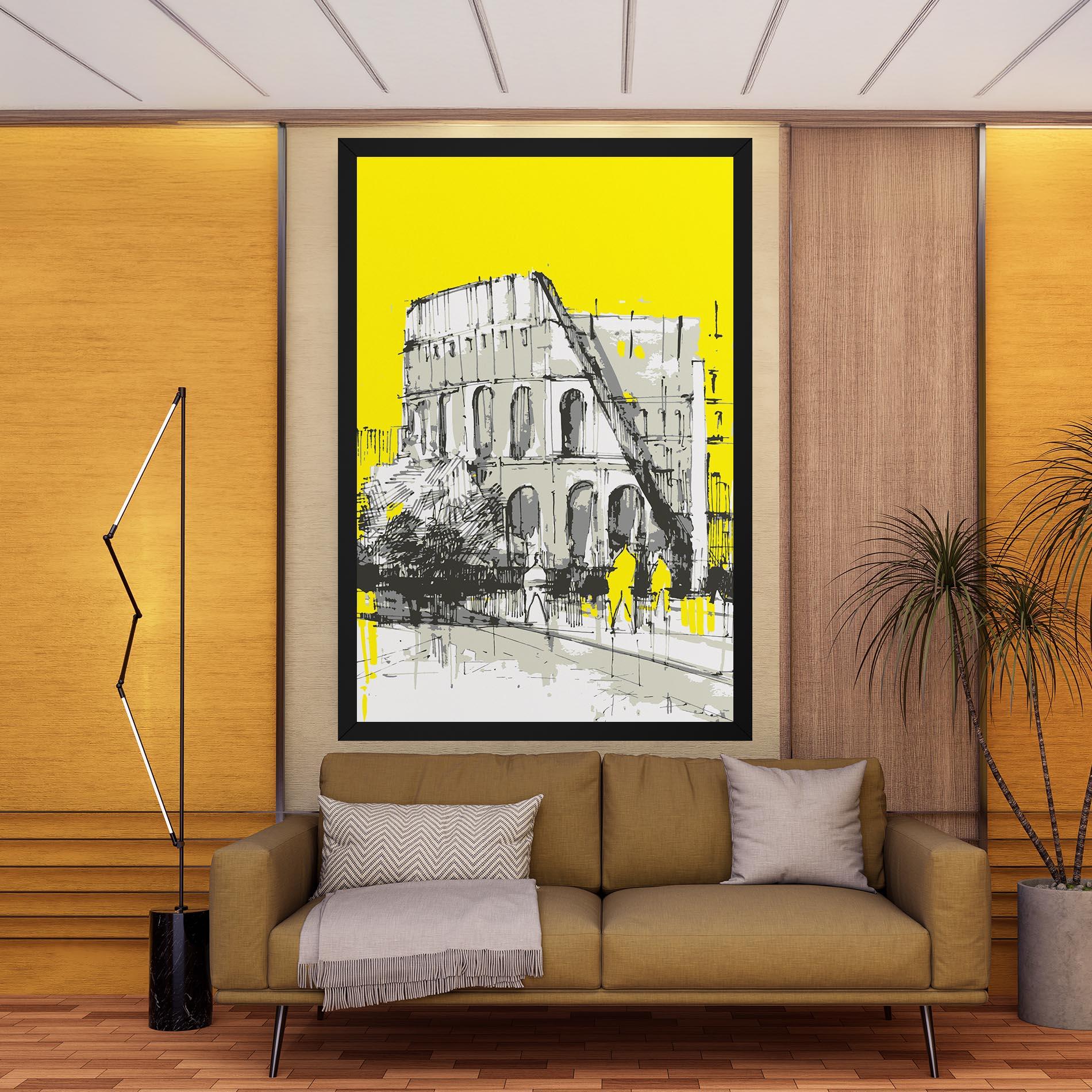 Vászonkép Yellow Colosseum mockup 9