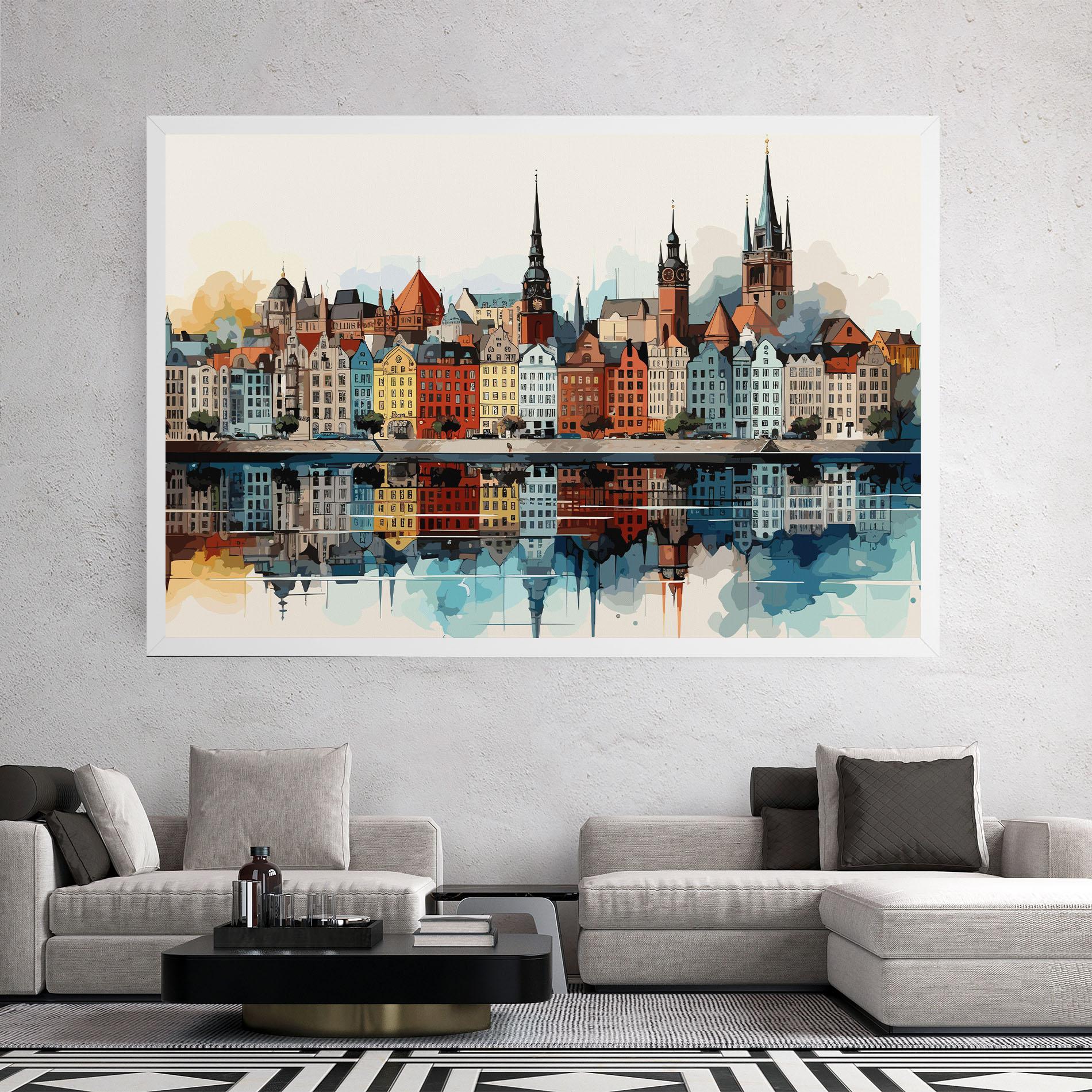 Vászonkép German Buildings mockup 2