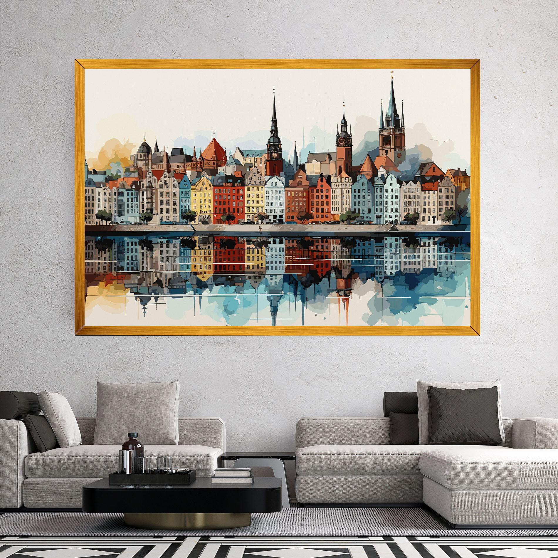 Vászonkép German Buildings mockup 2