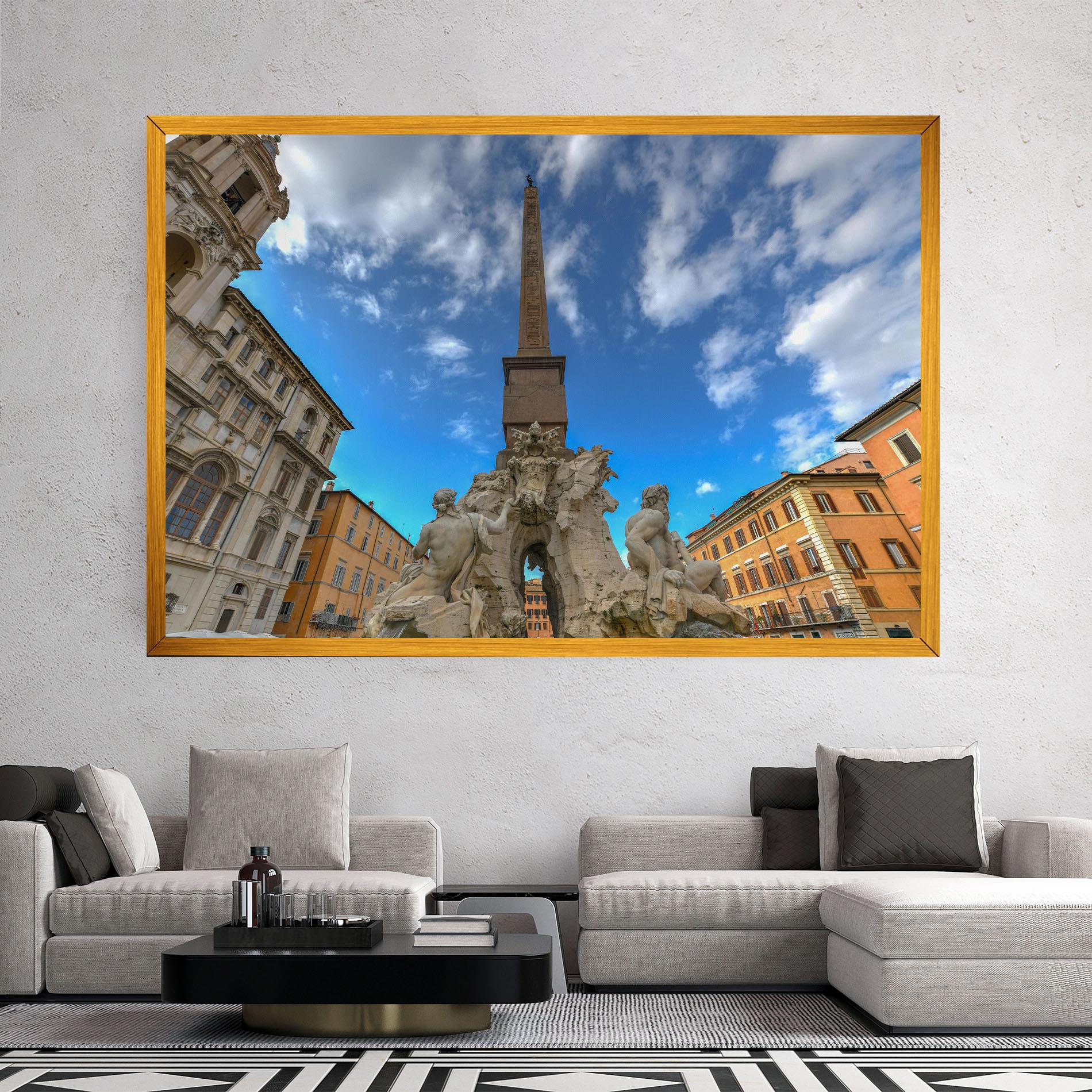 Vászonkép Piazza Navona Italy mockup 2