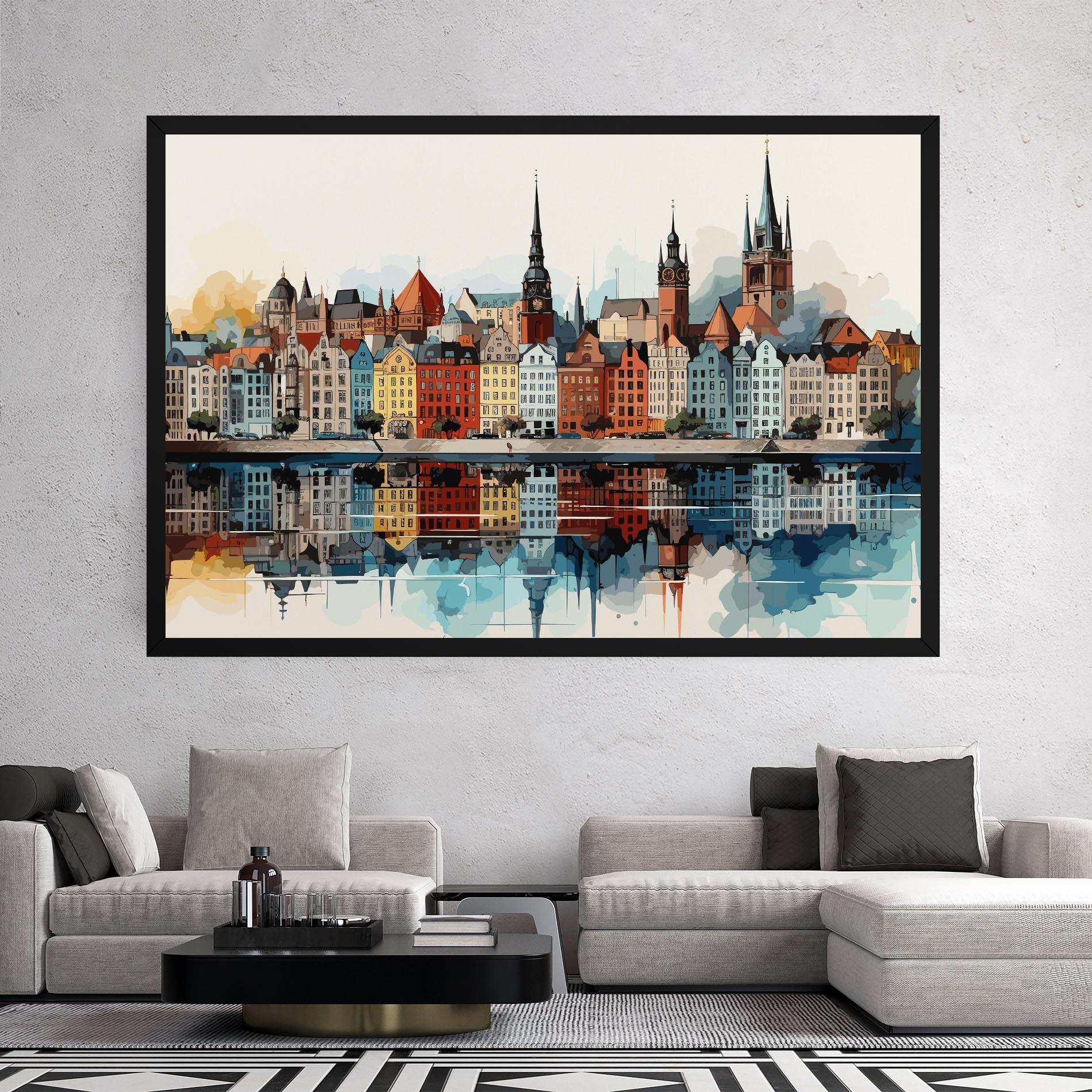Vászonkép German Buildings mockup 2