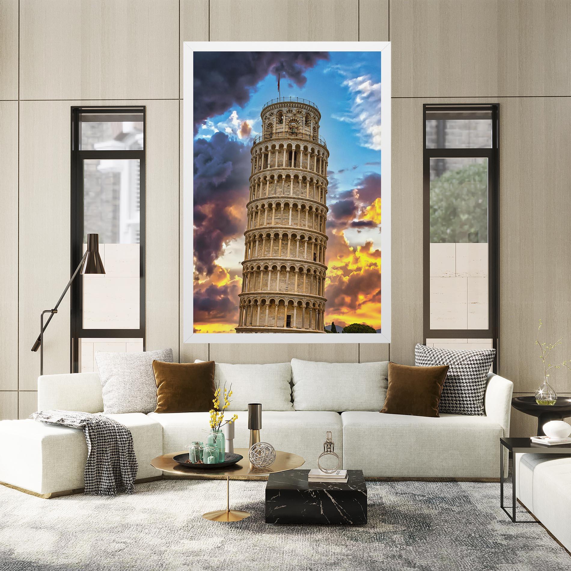 Vászonkép Tower Of Pisa Sunset mockup 2