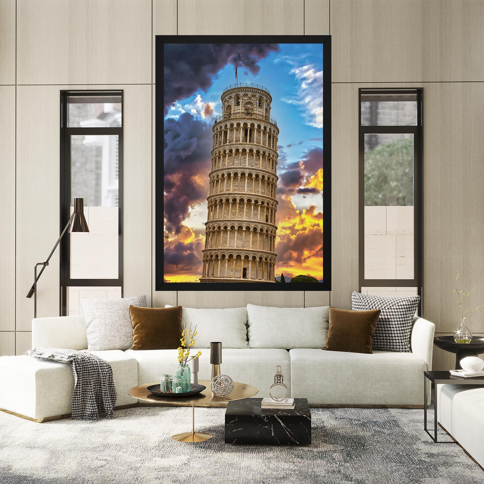 Vászonkép Tower Of Pisa Sunset mockup 2