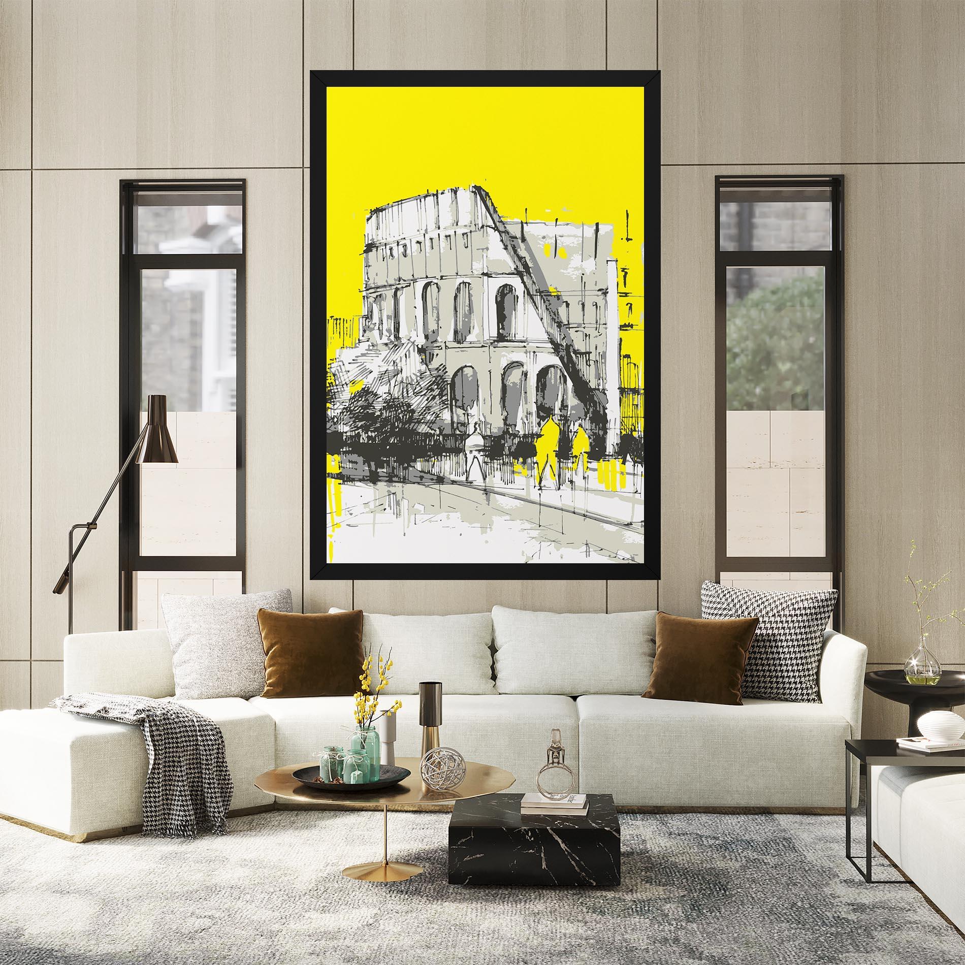 Vászonkép Yellow Colosseum mockup 2