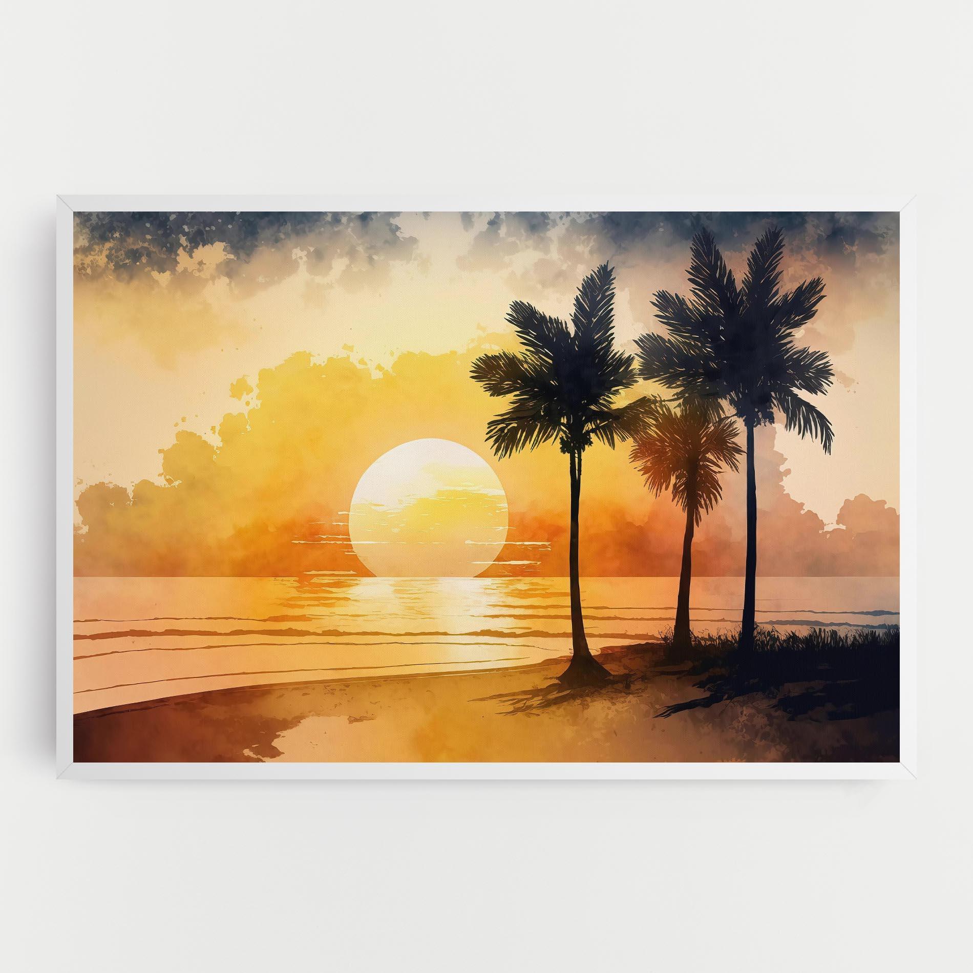 Vászonkép Palm Trees Sunset mockup 0