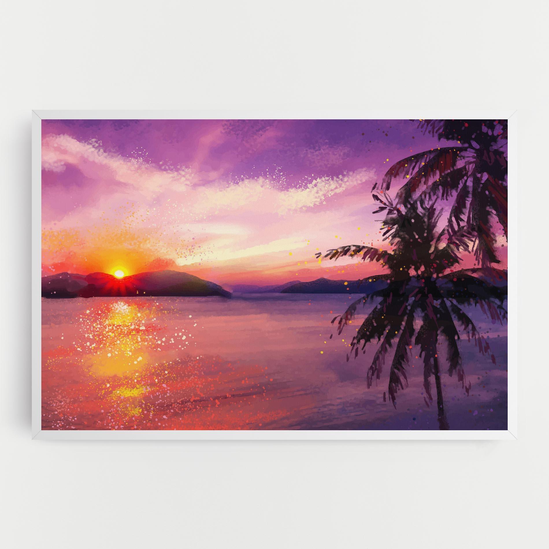 Vászonkép Purple Sunrise Art mockup 0