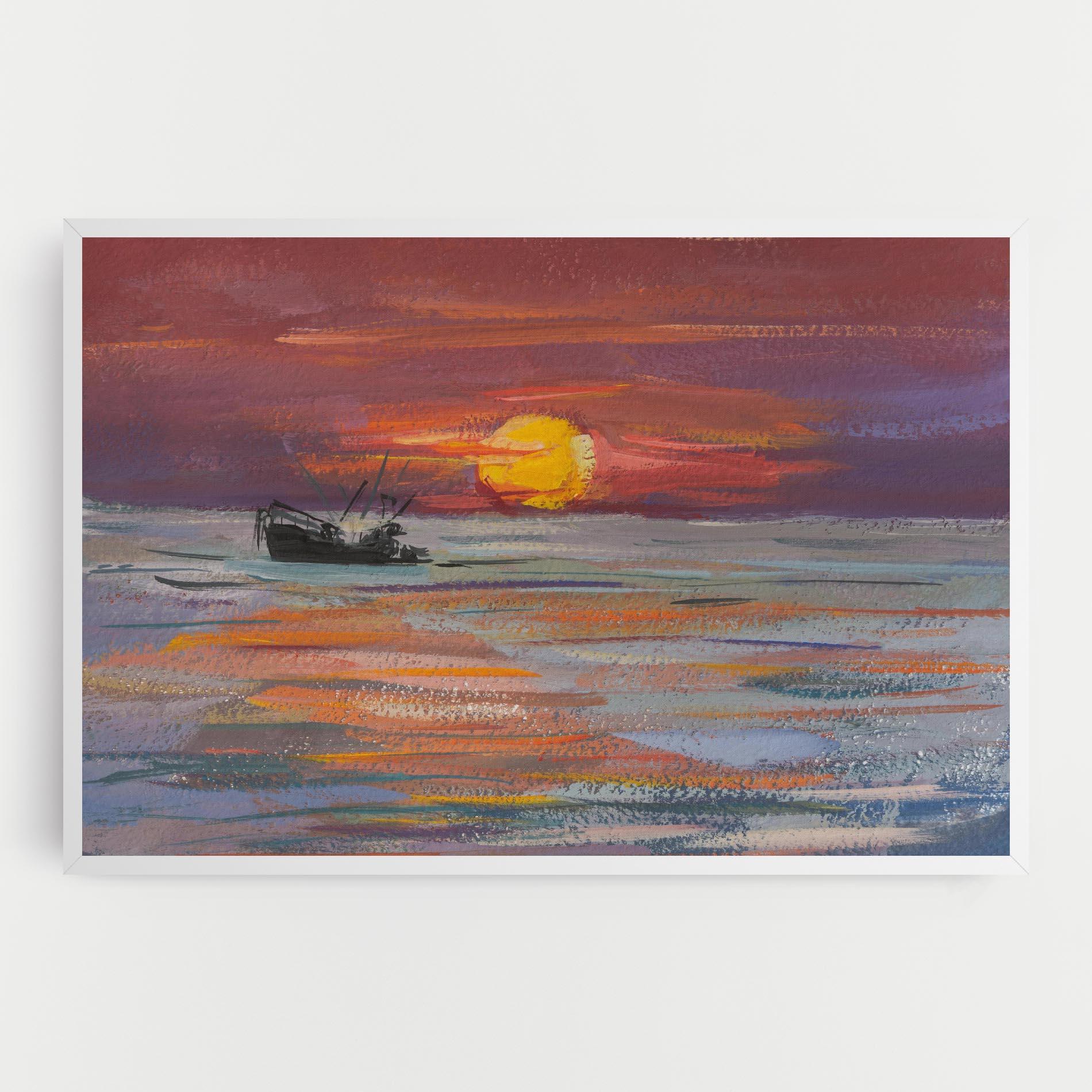 Vászonkép Sea Ship Painting mockup 0