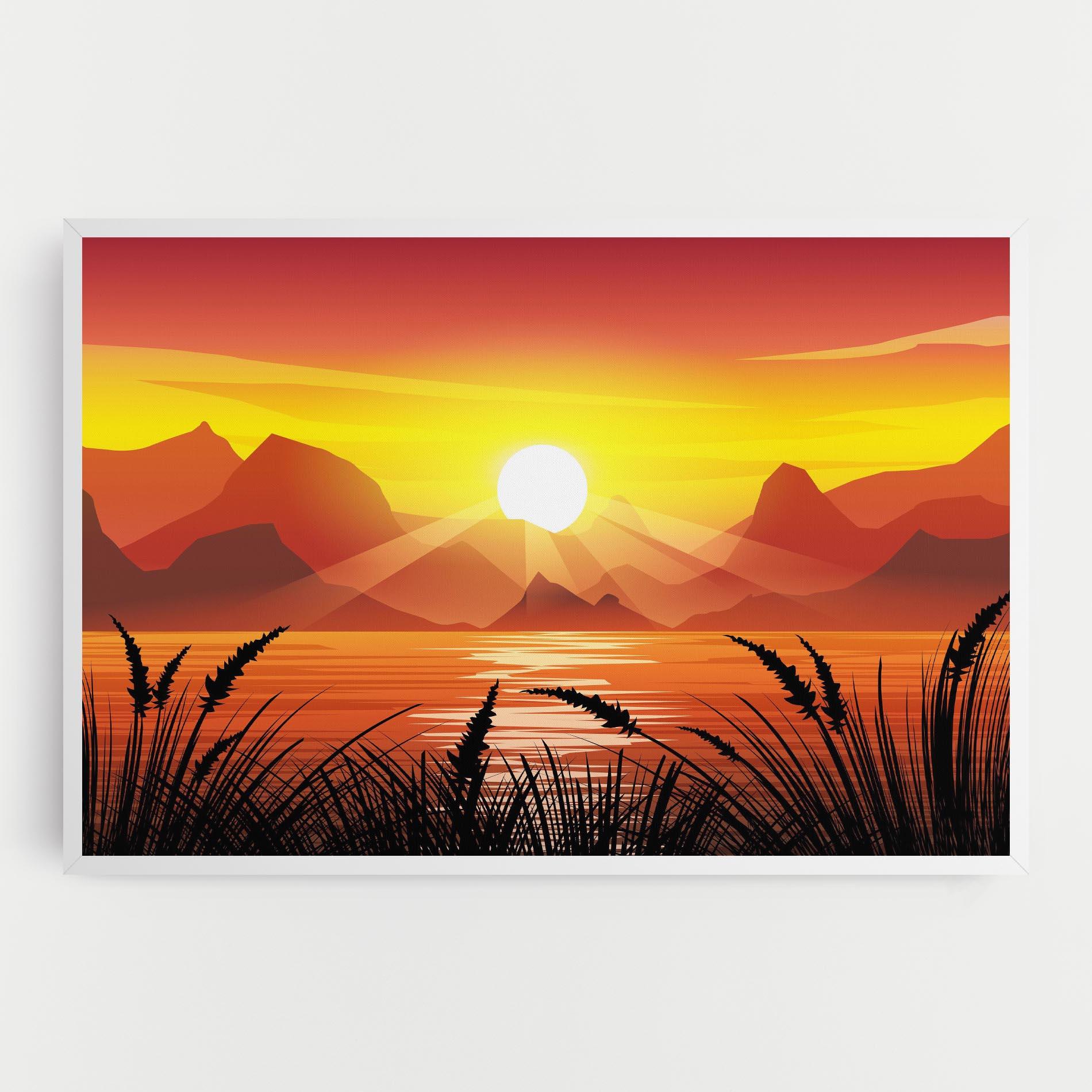 Vászonkép Sunrise Grass Art mockup 0