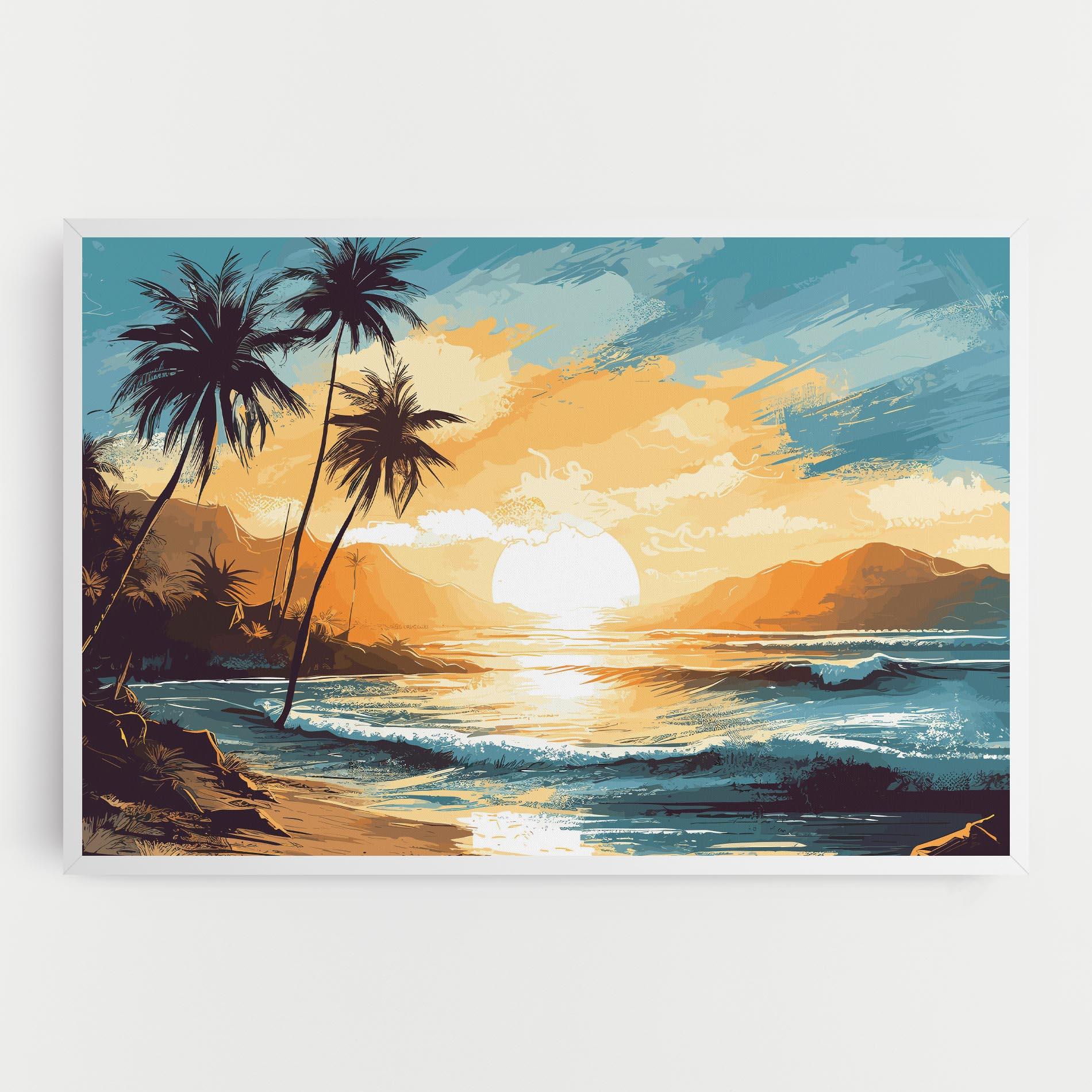 Vászonkép Yellow Blue Sunrise mockup 0