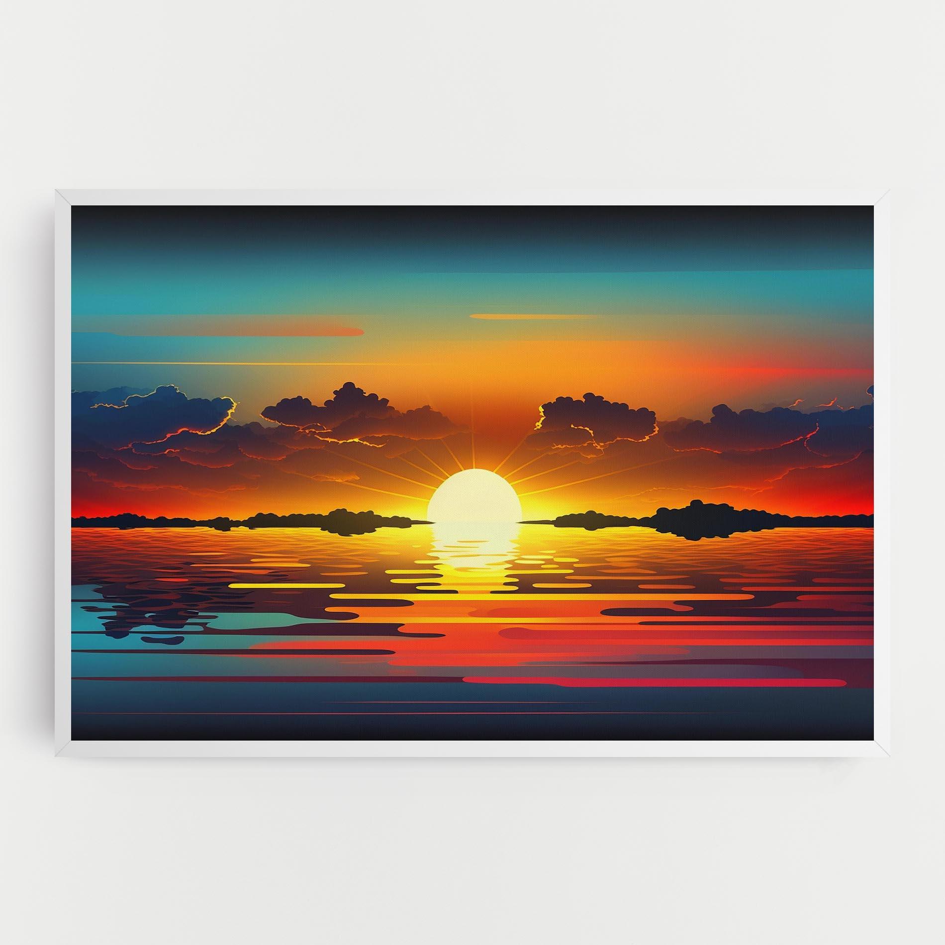 Vászonkép Yellow Sunset Illustration mockup 0