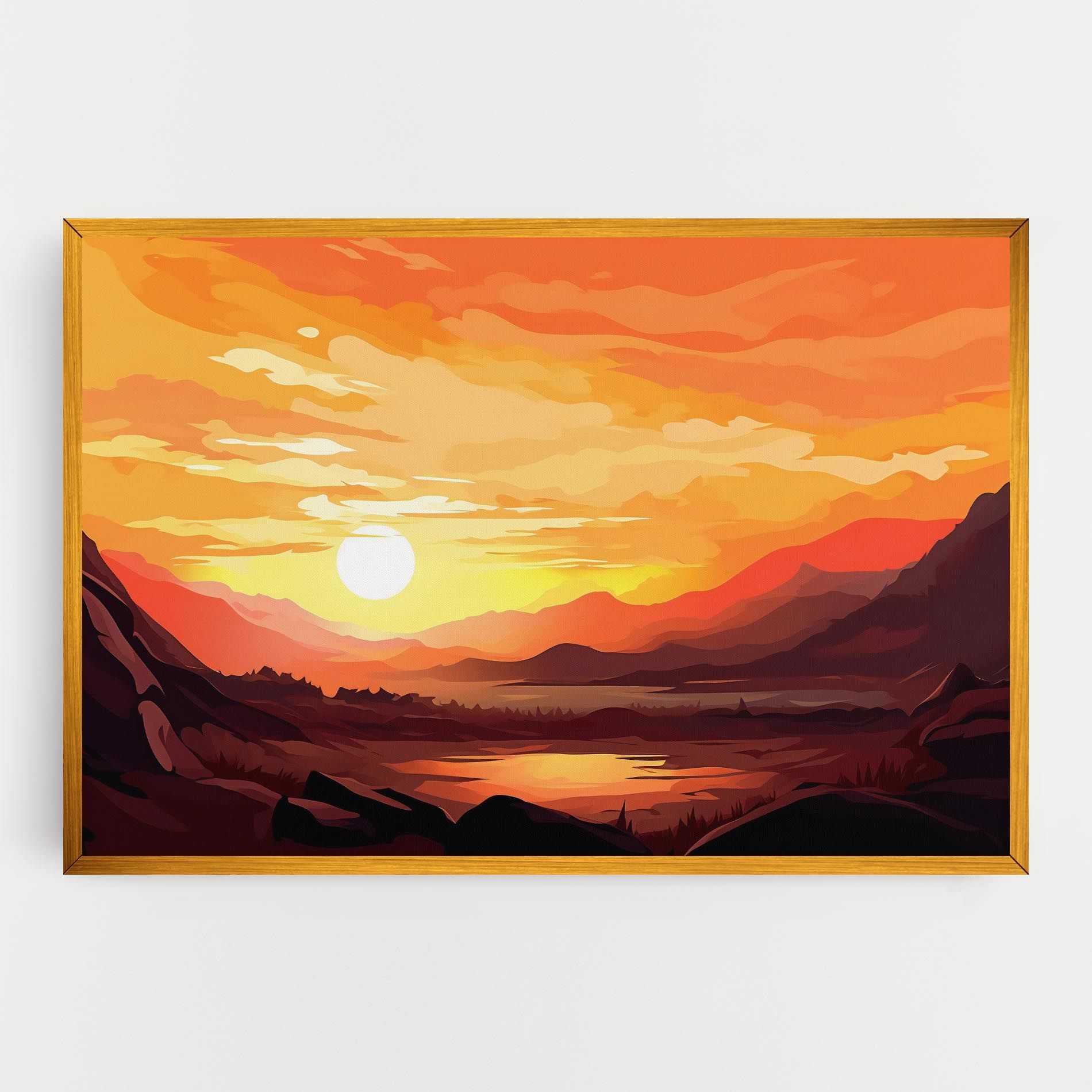 Beautiful Sunset Illustration mockup 0