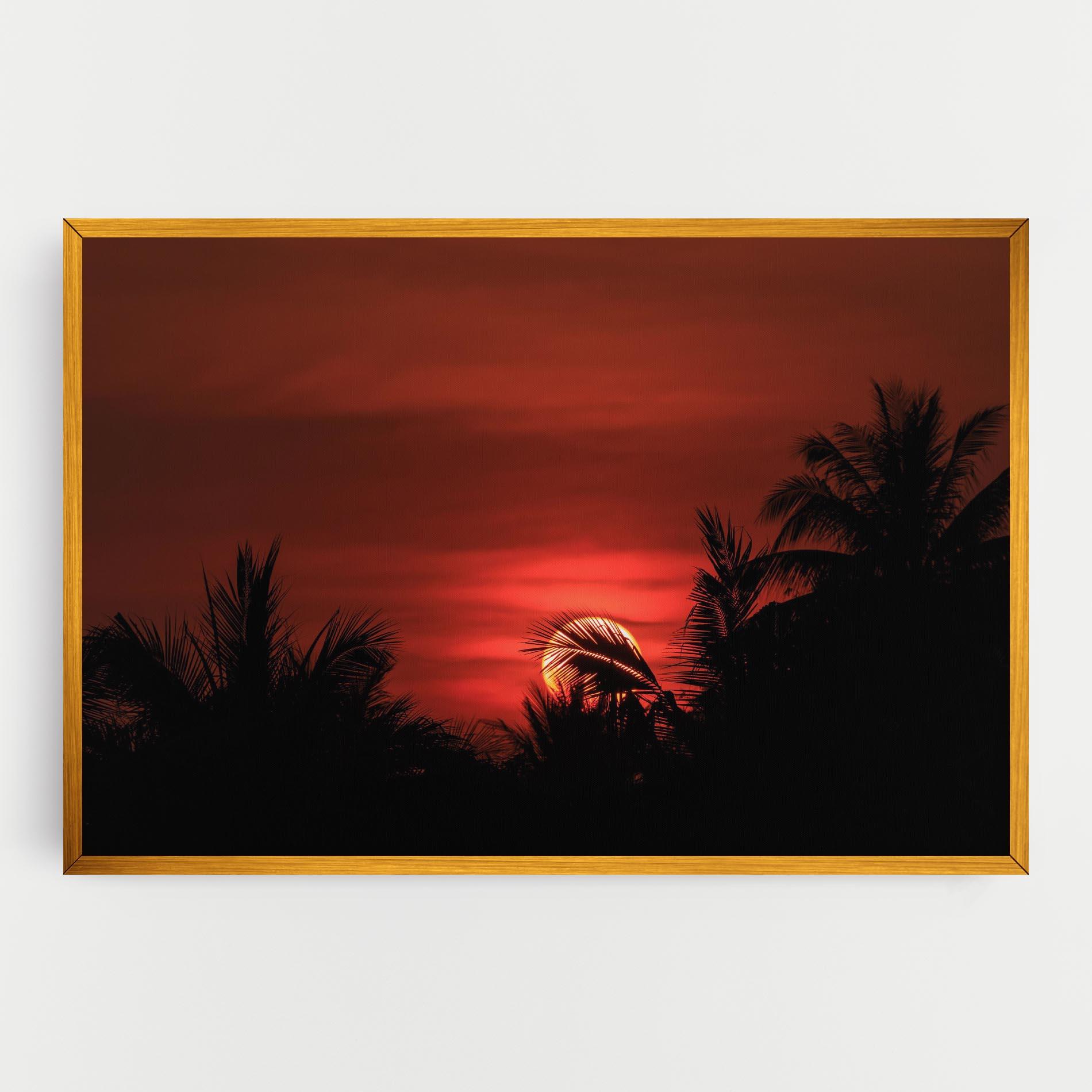 Vászonkép Coconuts Tree Sunset mockup 0