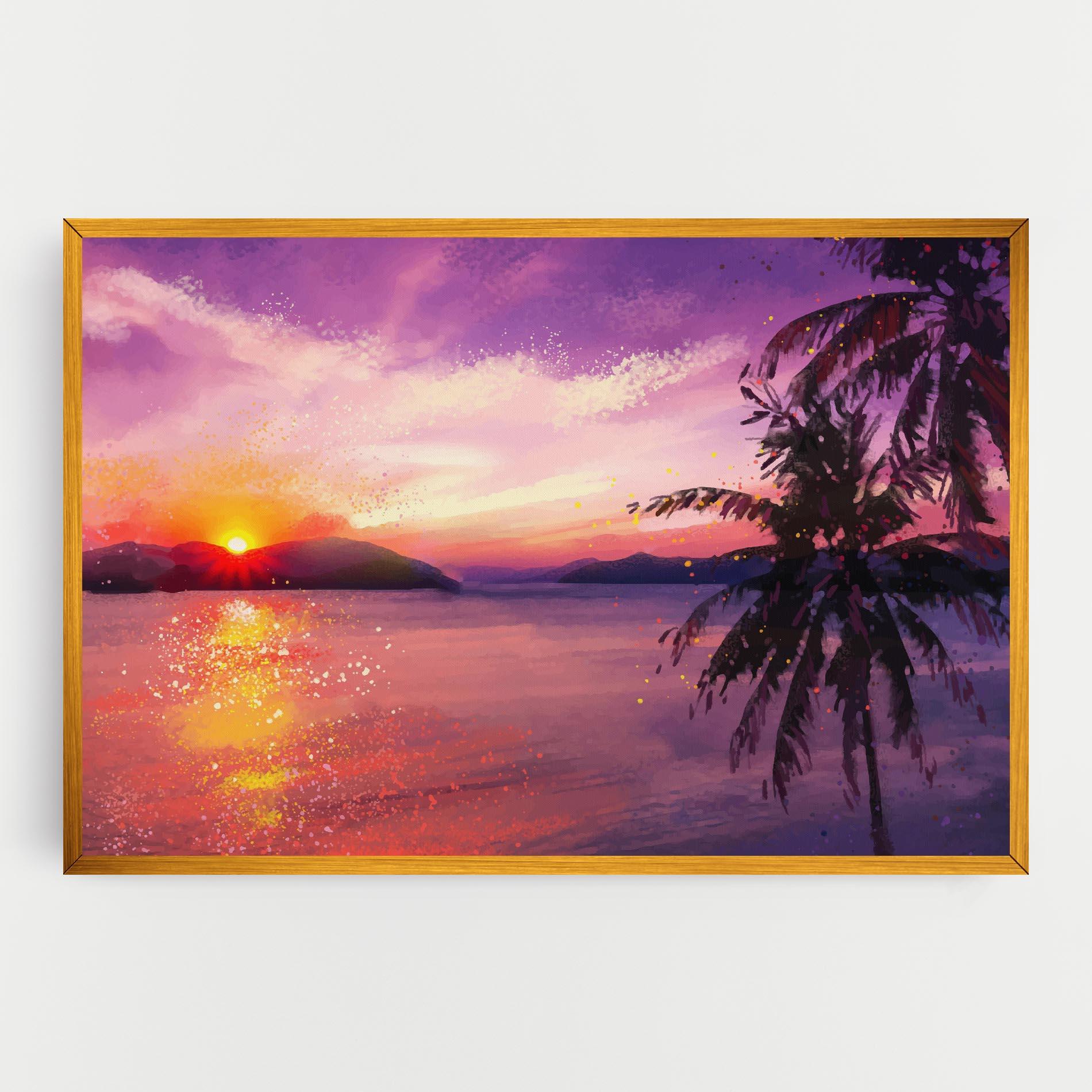 Vászonkép Purple Sunrise Art mockup 0