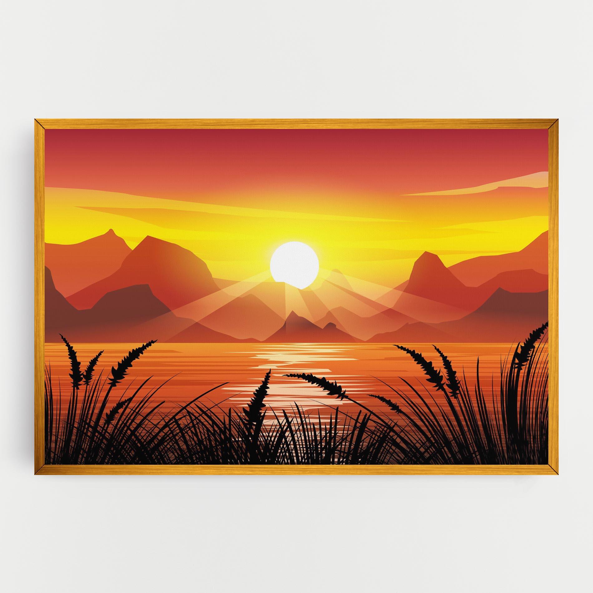 Vászonkép Sunrise Grass Art mockup 0