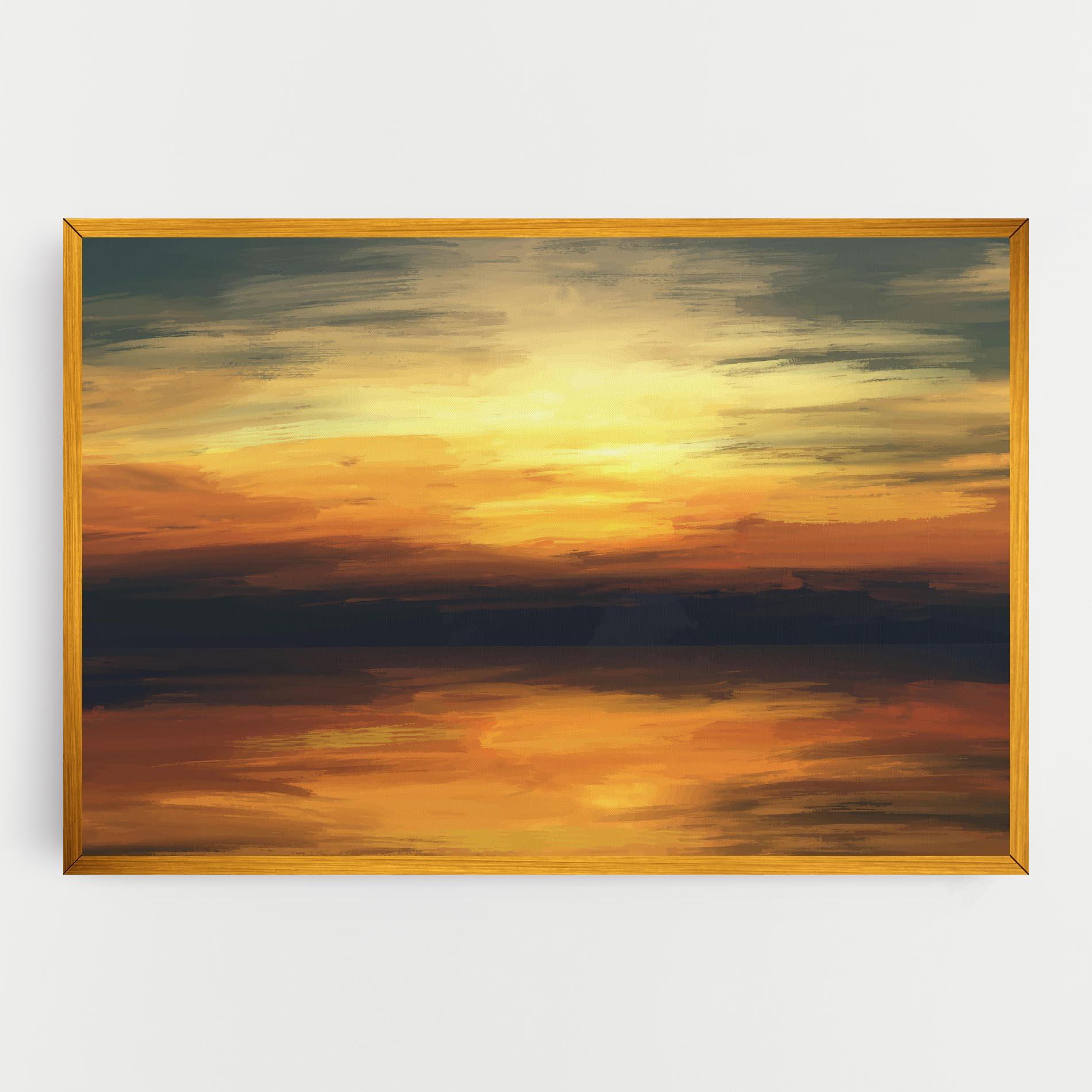 Vászonkép Sunset Oil Paint mockup 0