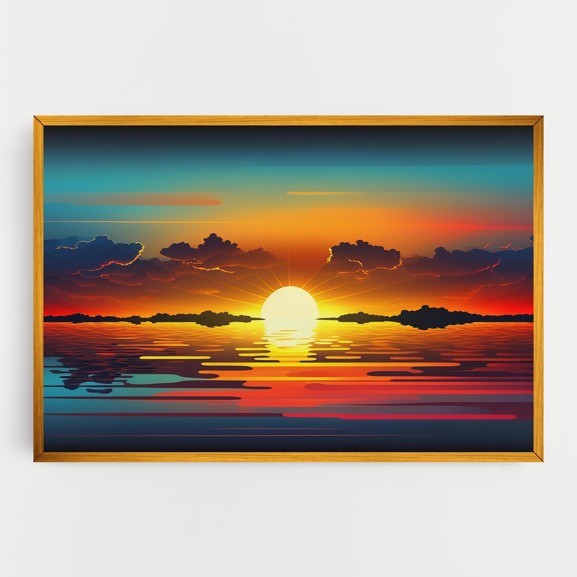 Vászonkép Yellow Sunset Illustration mockup 0
