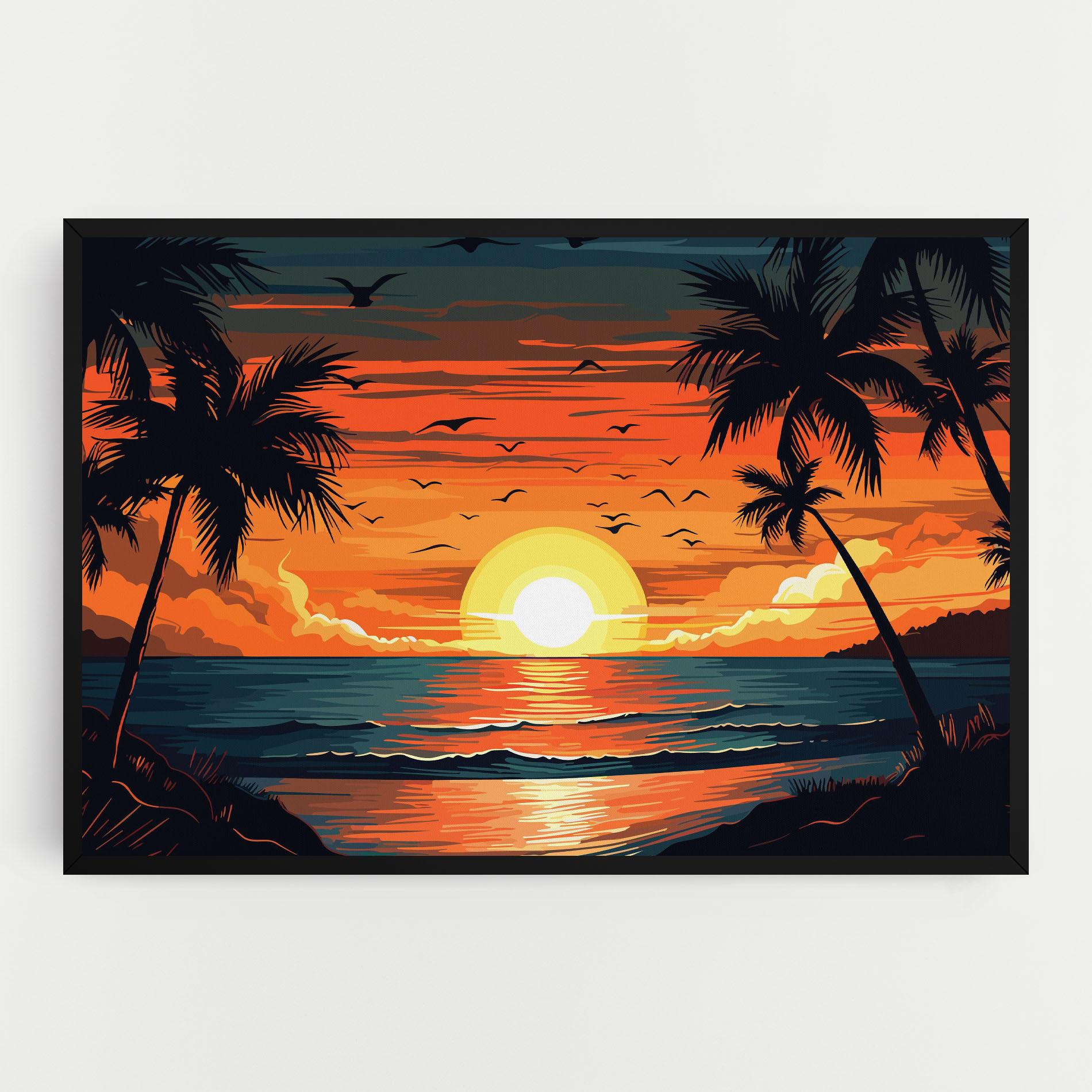 Vászonkép Amazing Sunset View mockup 0