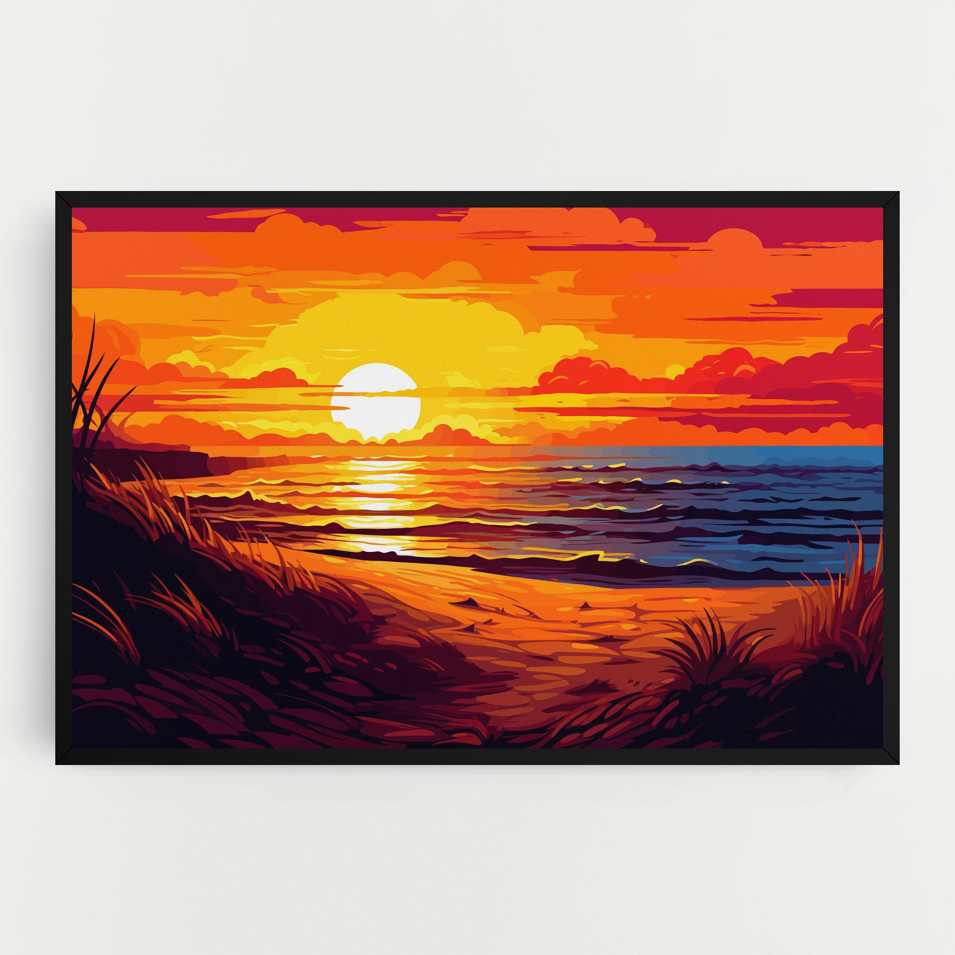 Vászonkép Strong Orange Sunset mockup 0