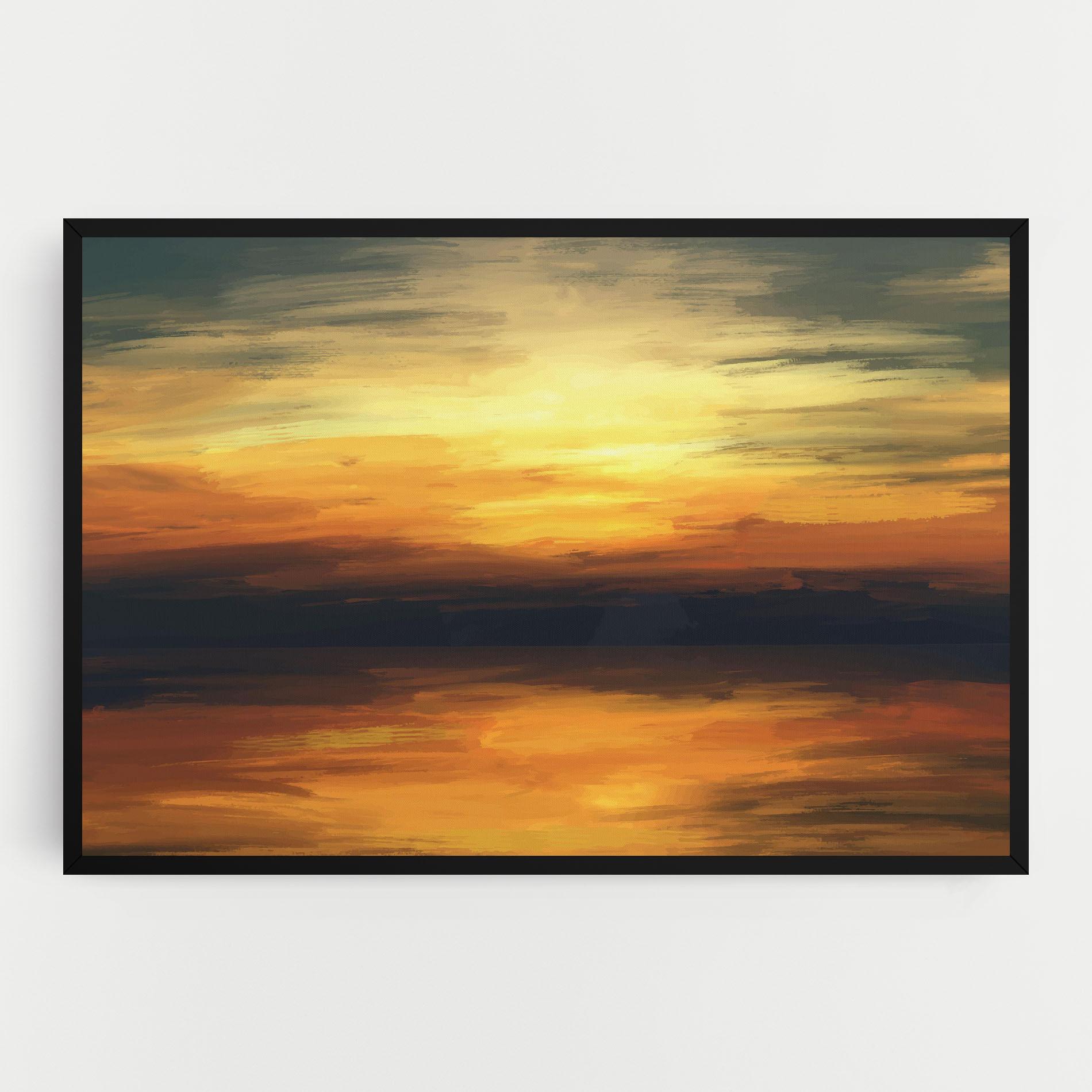 Vászonkép Sunset Oil Paint mockup 0