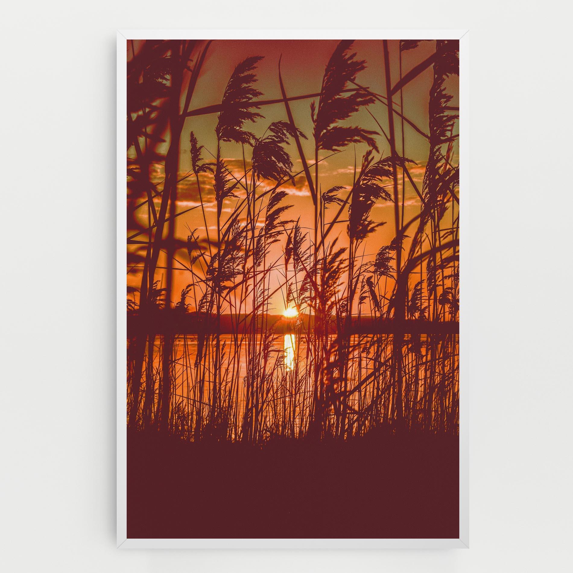 Vászonkép Red Sunset Lake mockup 0