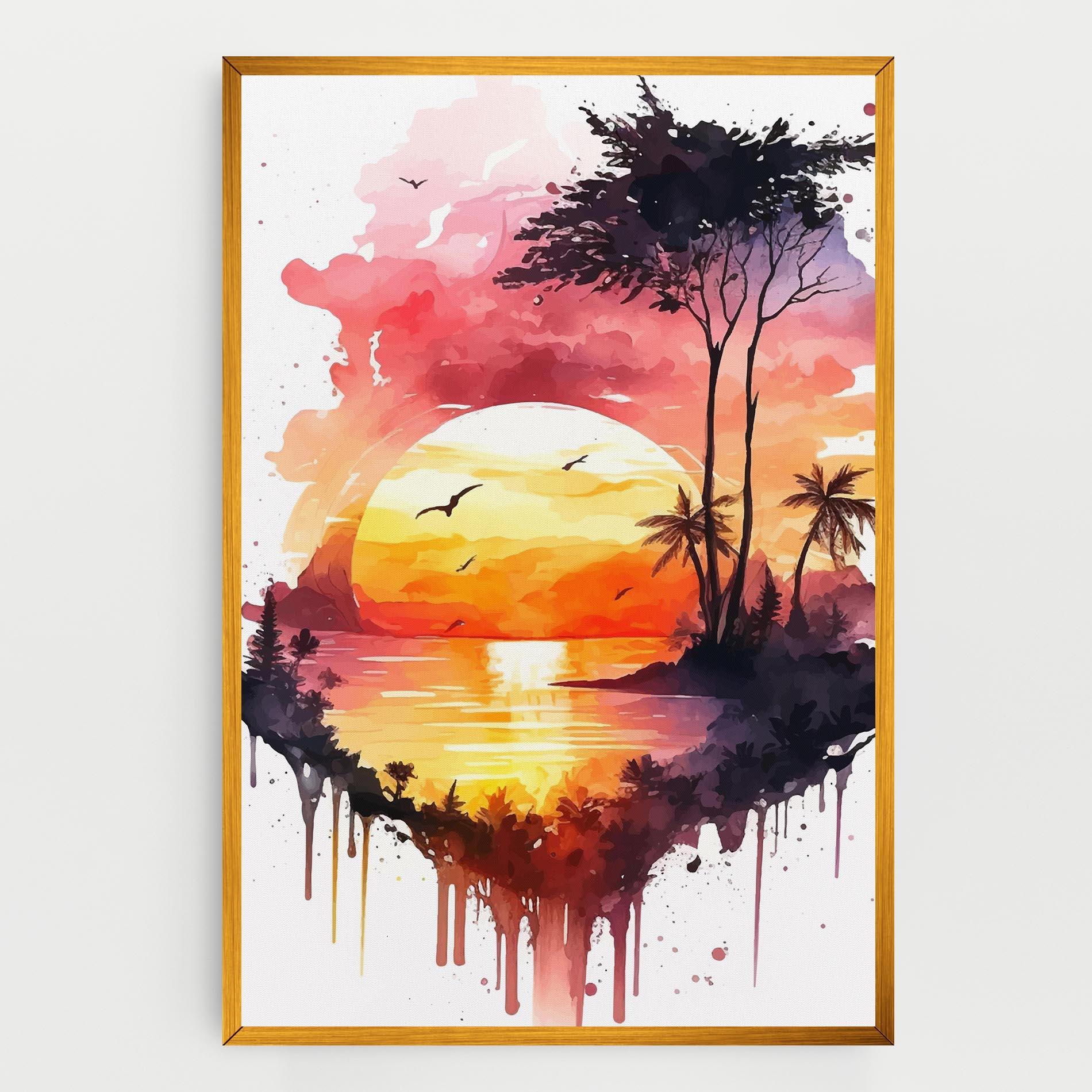 Vászonkép Purple Sunset Art mockup 0